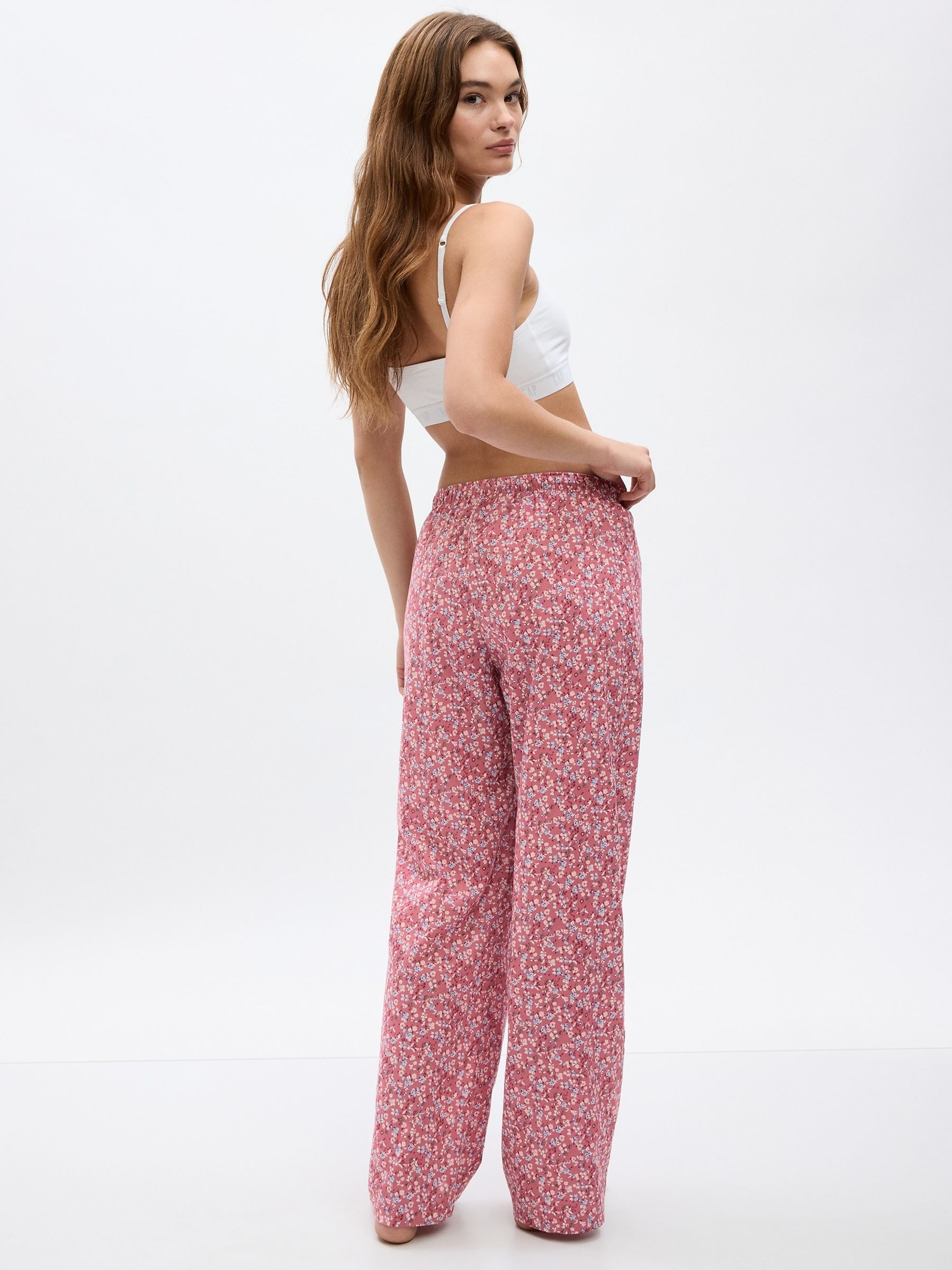 Pink Floral Floral Poplin Pyjama Bottoms - Image 2 of 2
