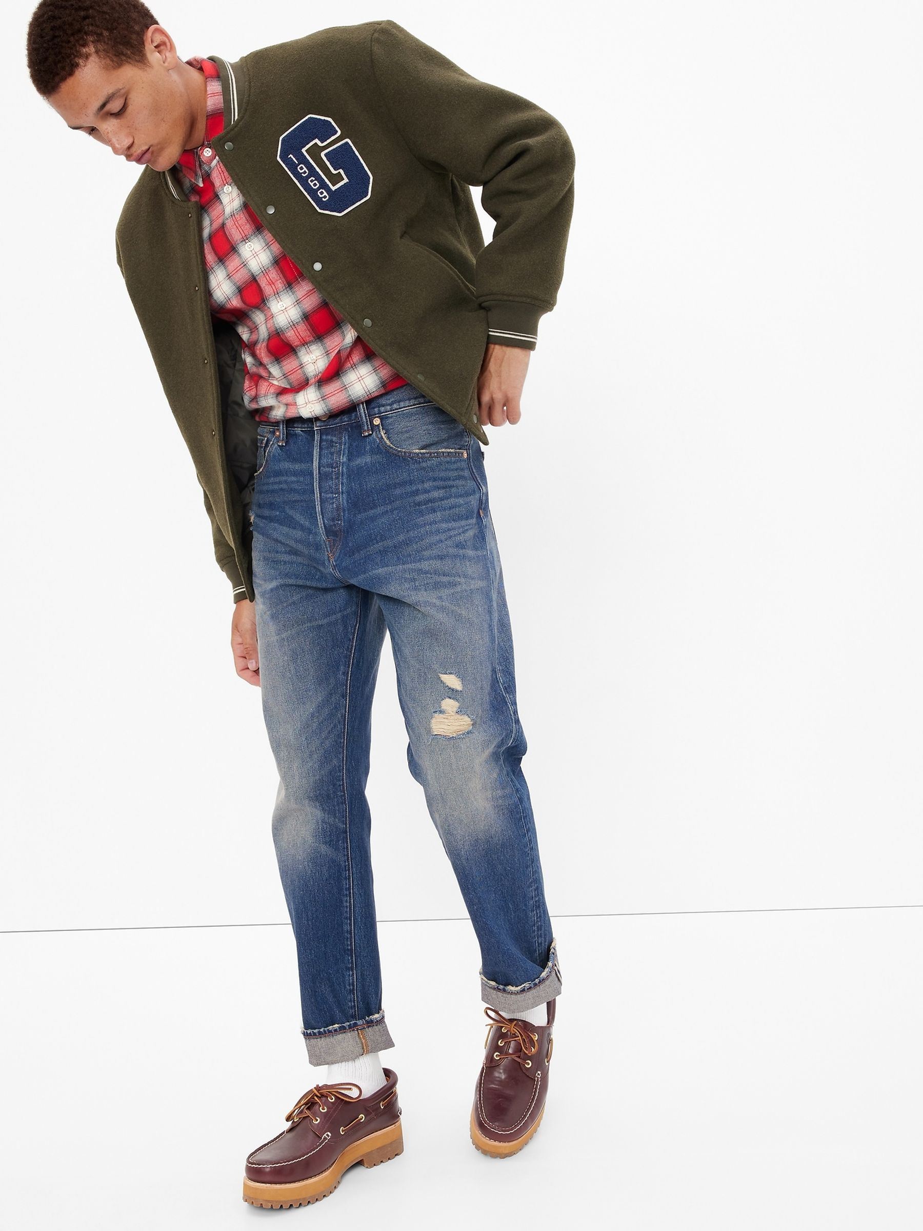 Mid Wash Blue '90s Original Organic Straight Jeans - Image 1 of 4
