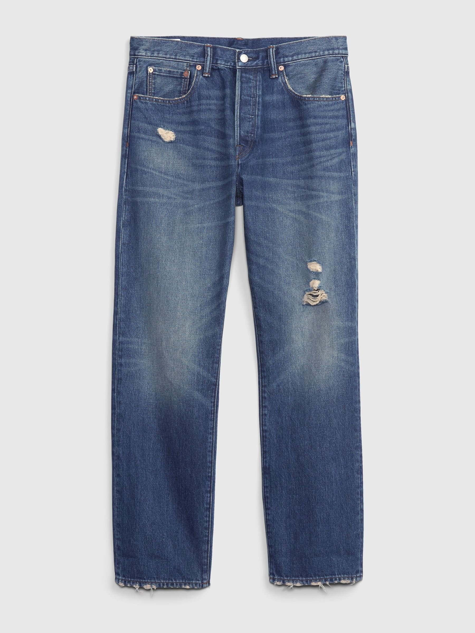 Mid Wash Blue '90s Original Organic Straight Jeans - Image 4 of 4
