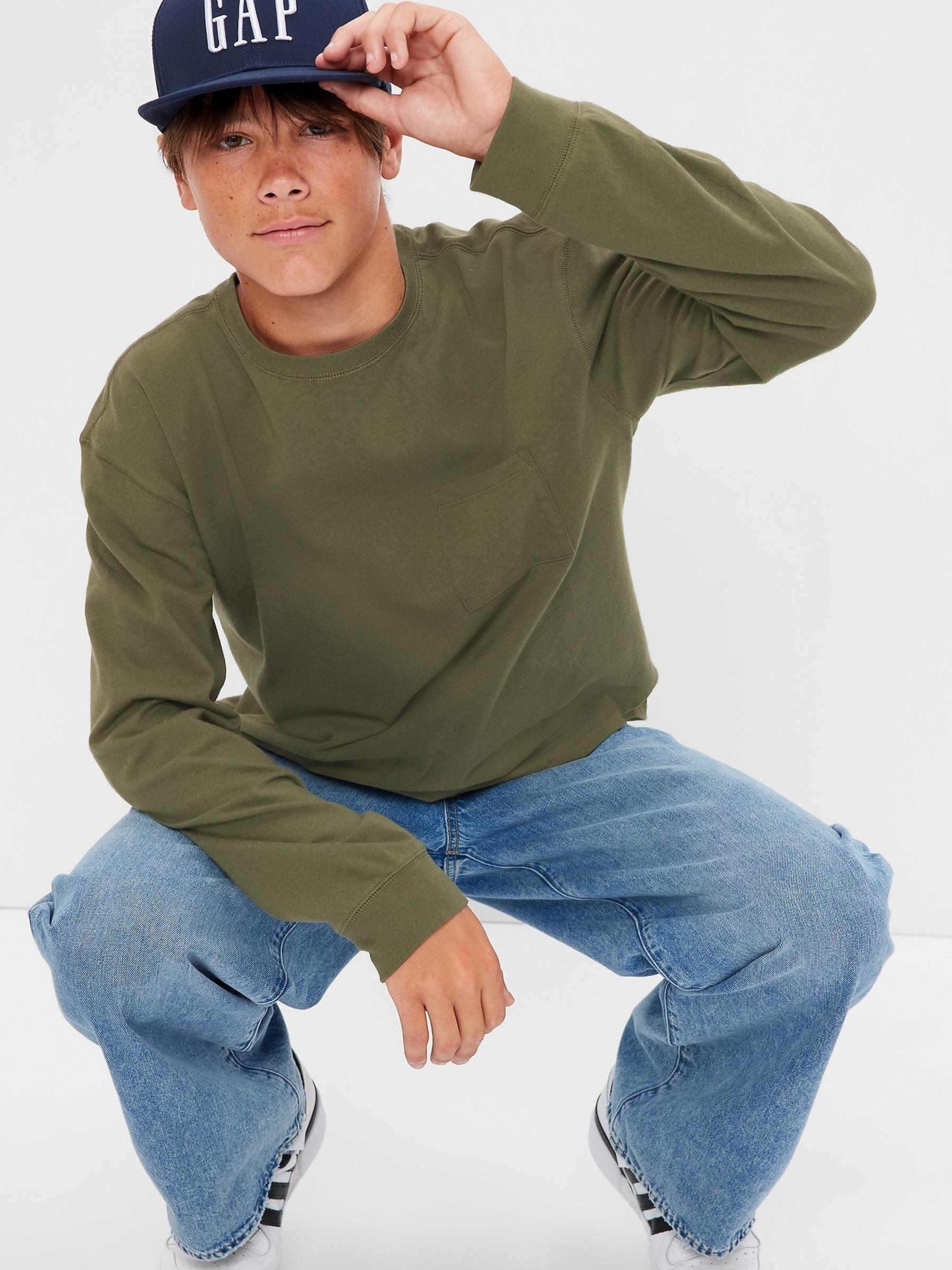 Organic Cotton Flannel Long Sleeve T-Shirt - Image 1 of 1