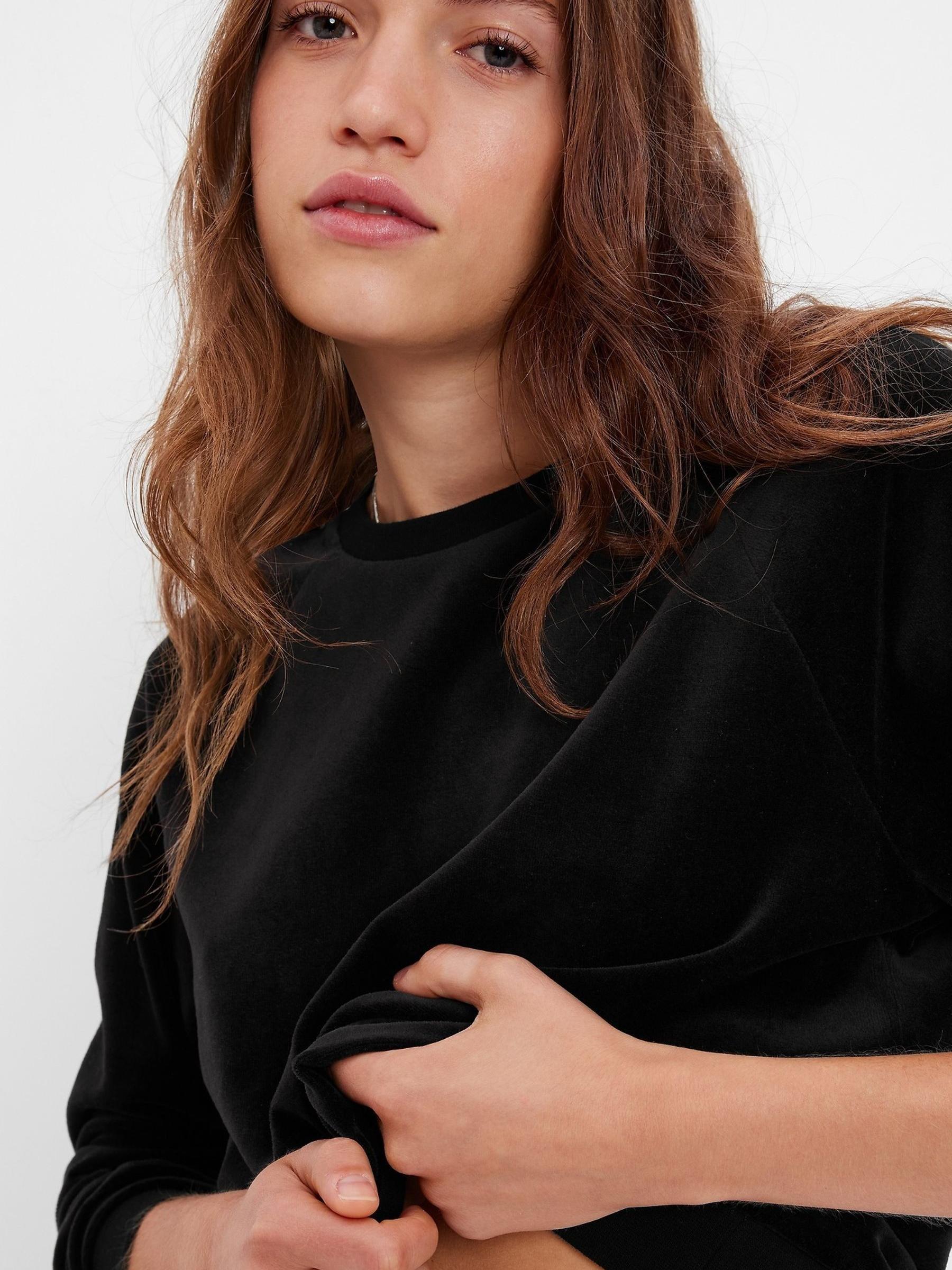 Black Velour Pullover Jumper - Image 3 of 4