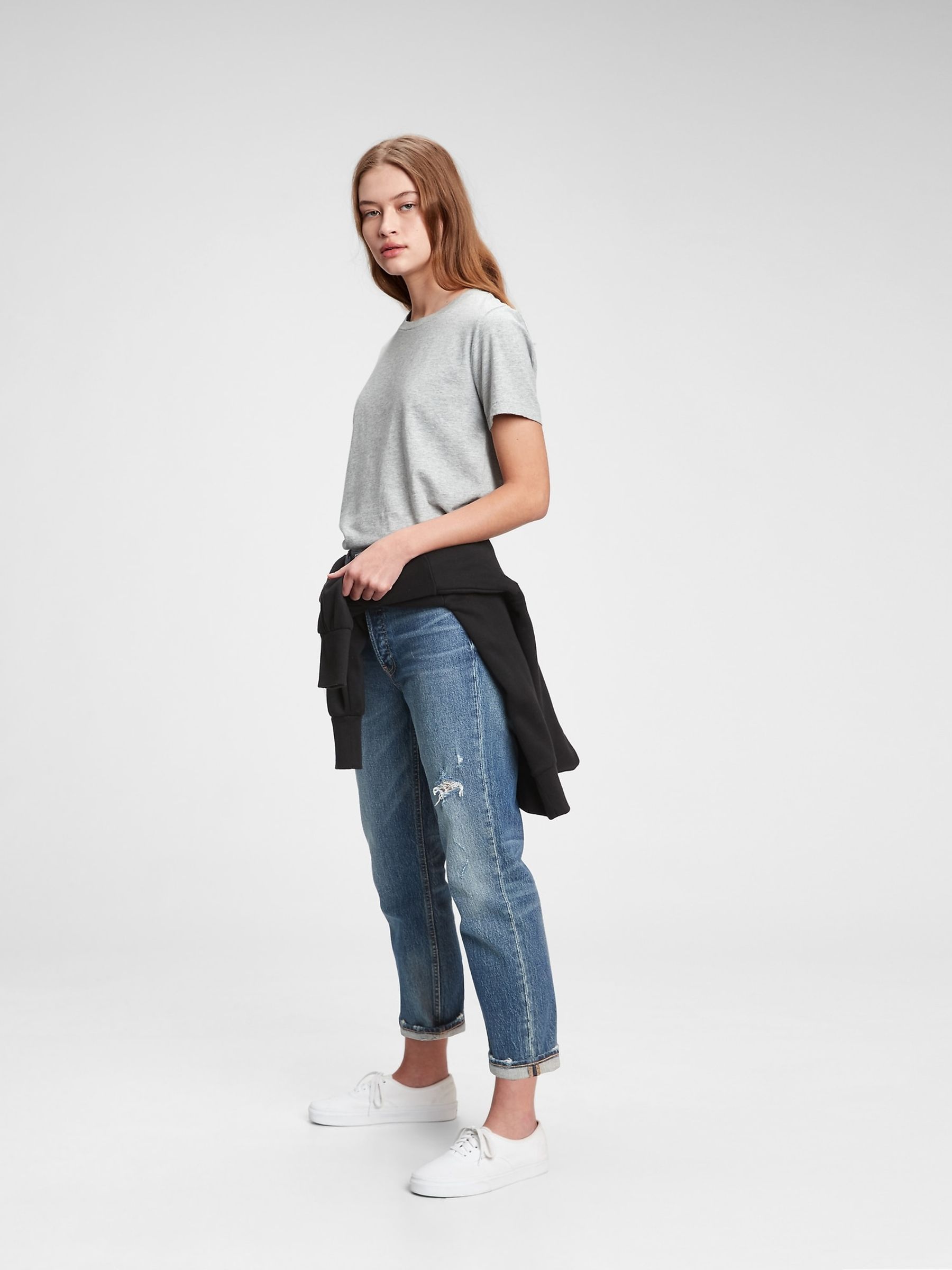 Grey Crew Neck Vintage 100% Organic Cotton Short Sleeve T-Shirt - Image 5 of 5