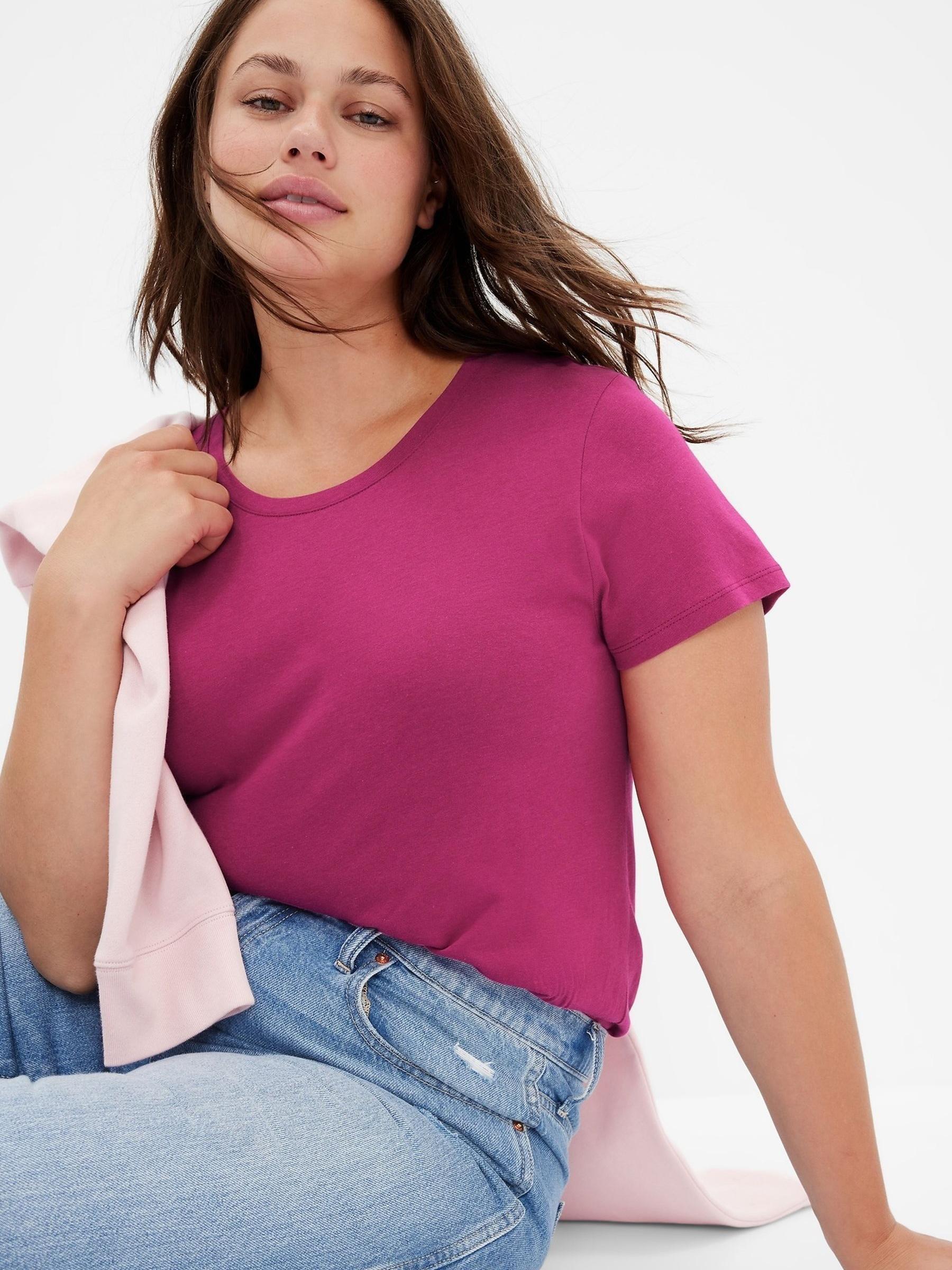 Dark Pink Favourite Short Sleeve Crew Neck T-Shirt - Image 1 of 1