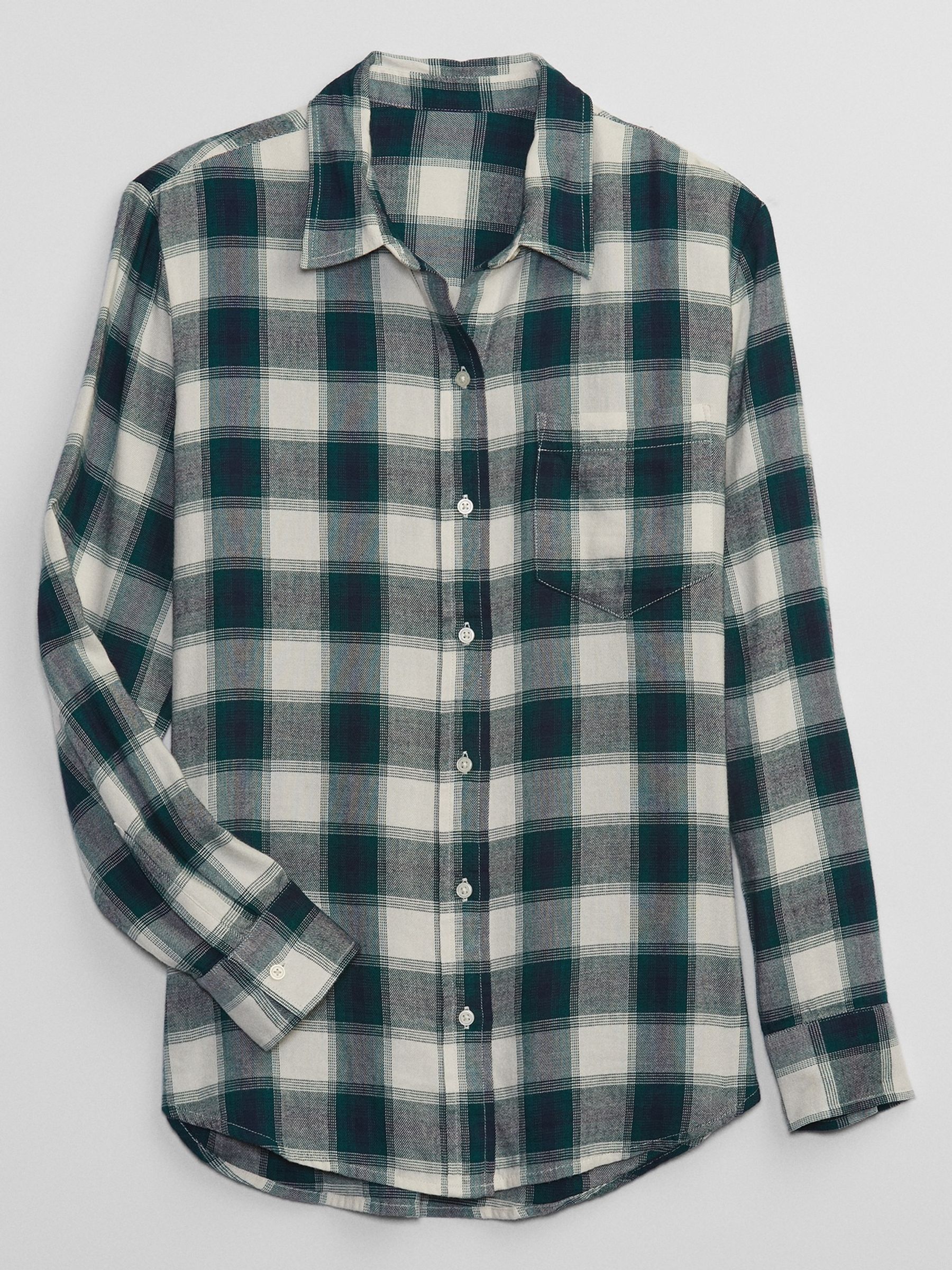 Green Flannel Easy Long Sleeve Shirt - Image 5 of 5