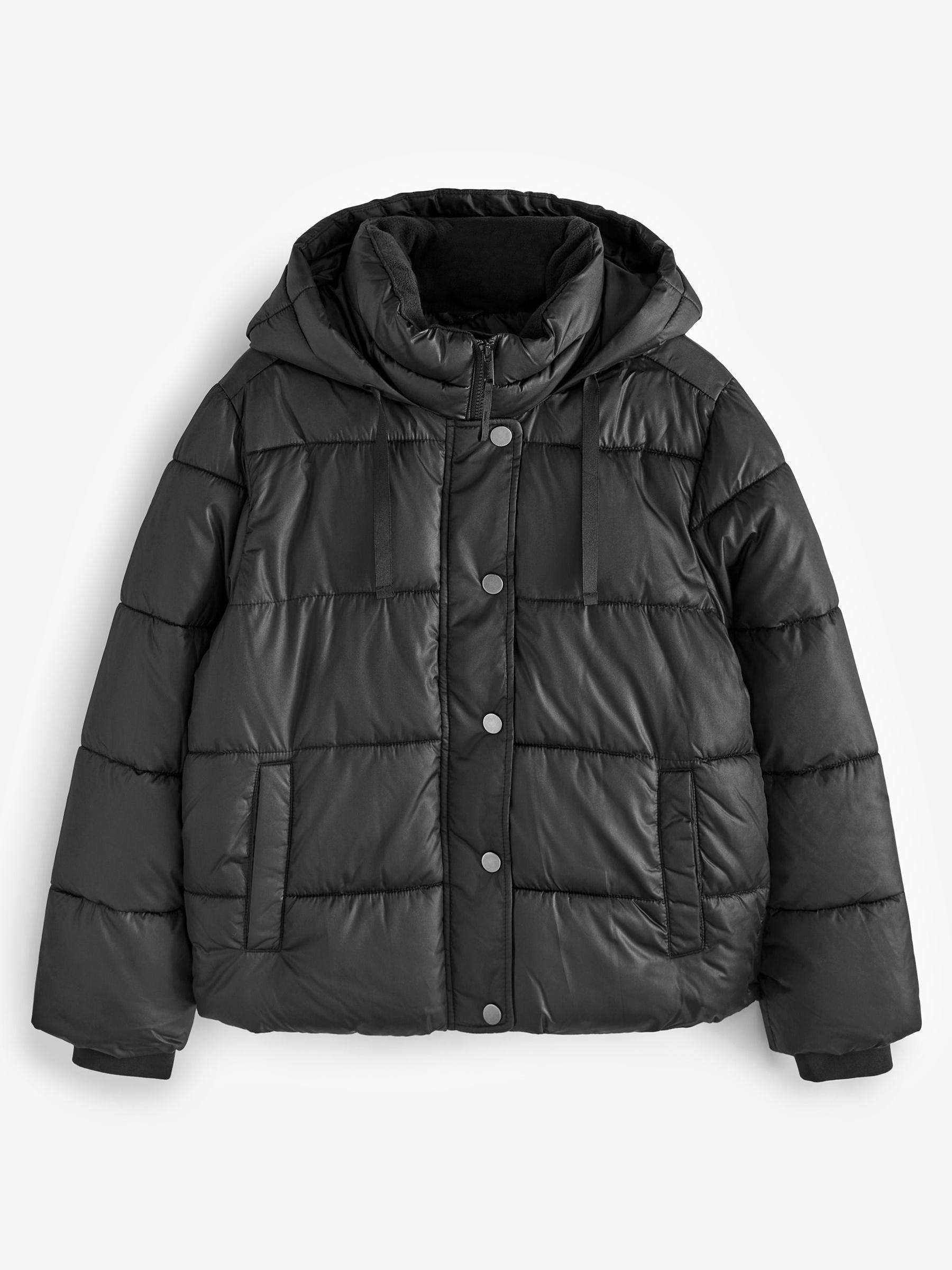 Black Short Puffer Coat - Image 1 of 5
