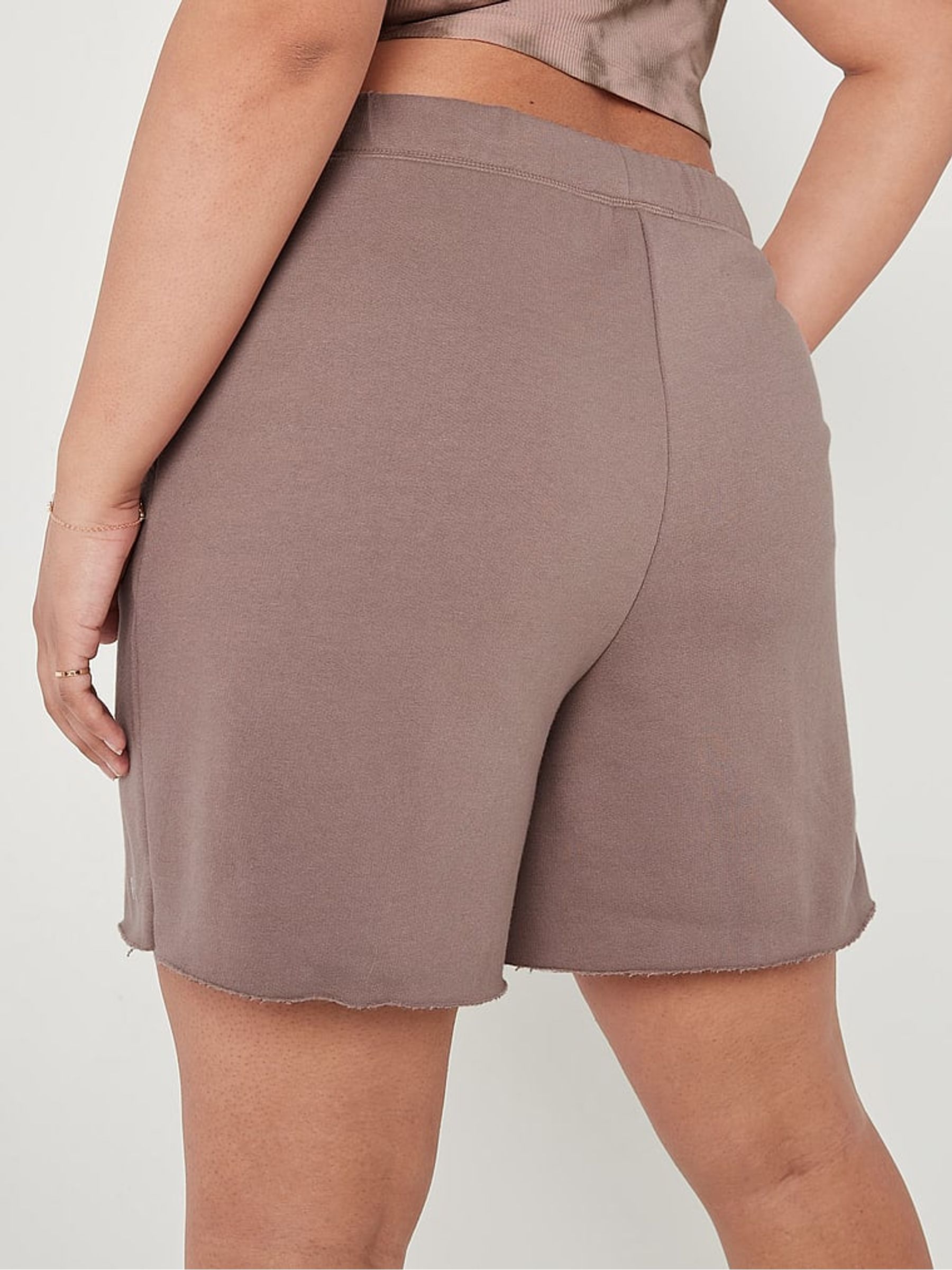 Iced Coffee Brown Fleece Lounge High Waist Short - Image 2 of 2