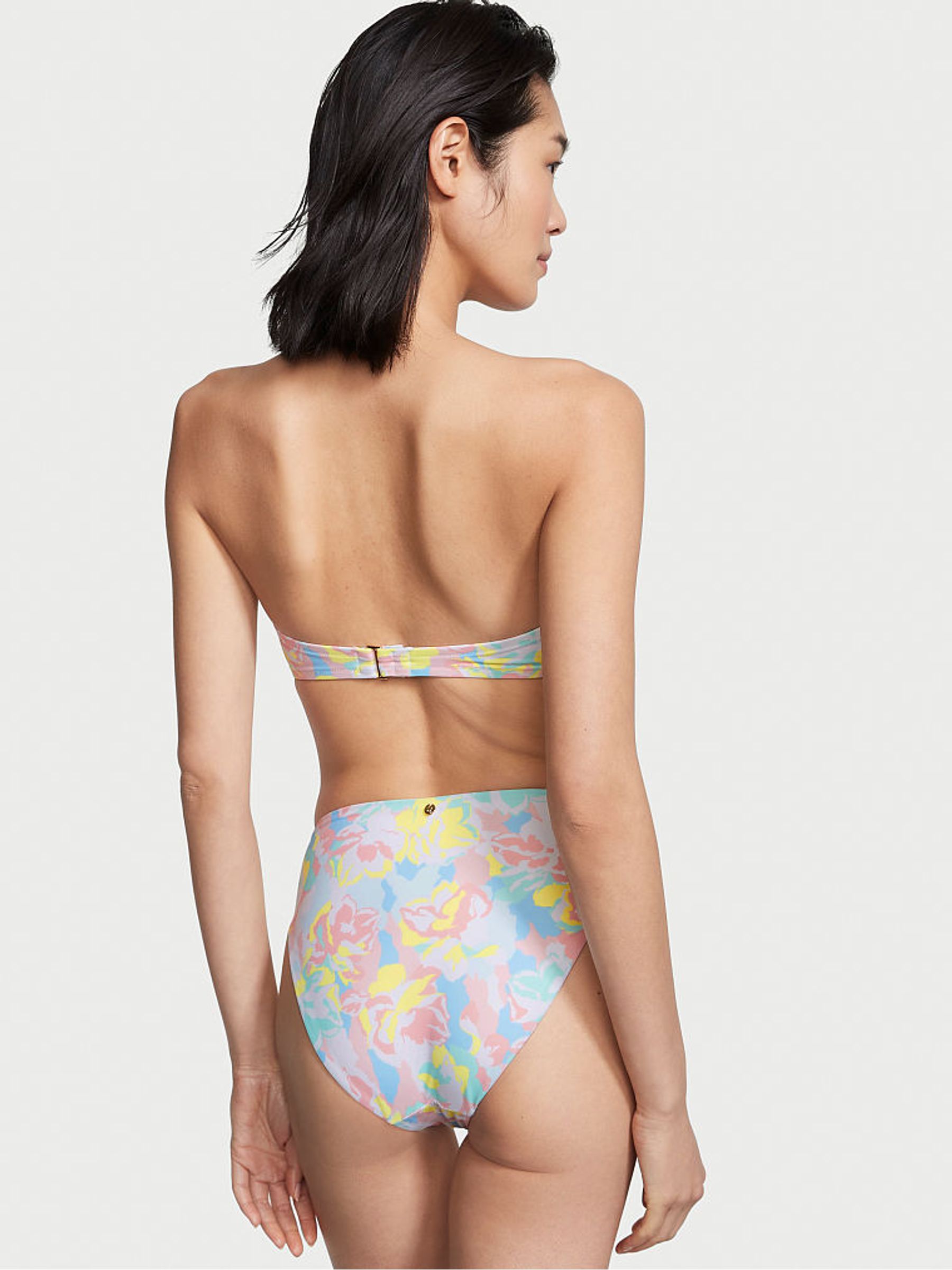 Camo Floral Blue High Waisted Bikini Bottom - Image 2 of 4