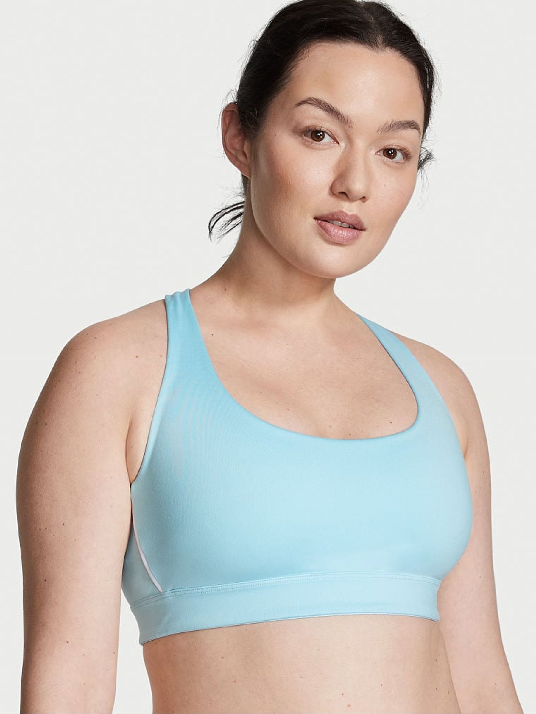 Victoria Blue Smooth Strappy Back Non Wired Minimum Impact Sports Bra - Image 1 of 4