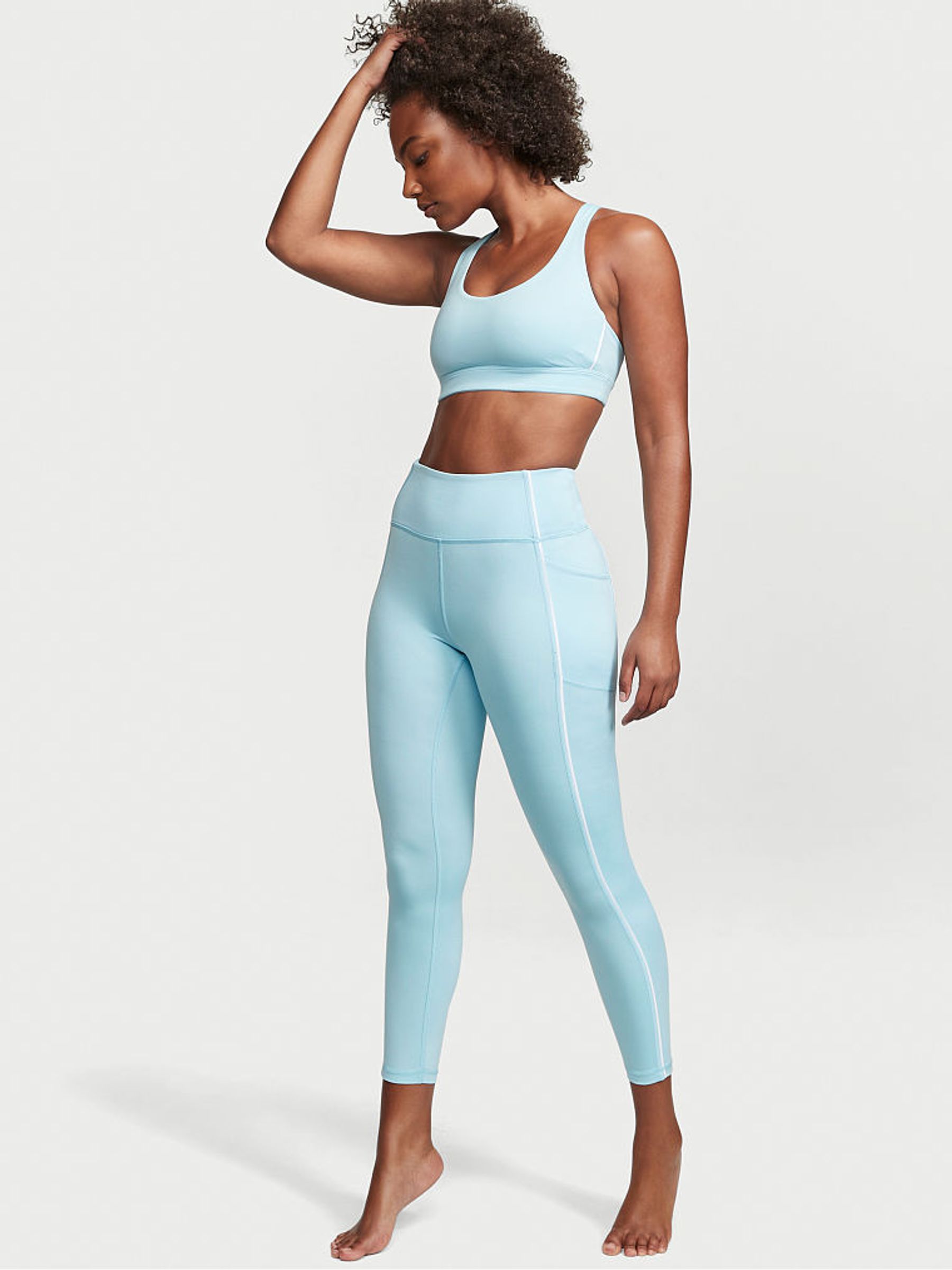 Victoria Blue Smooth Strappy Back Non Wired Minimum Impact Sports Bra - Image 3 of 4