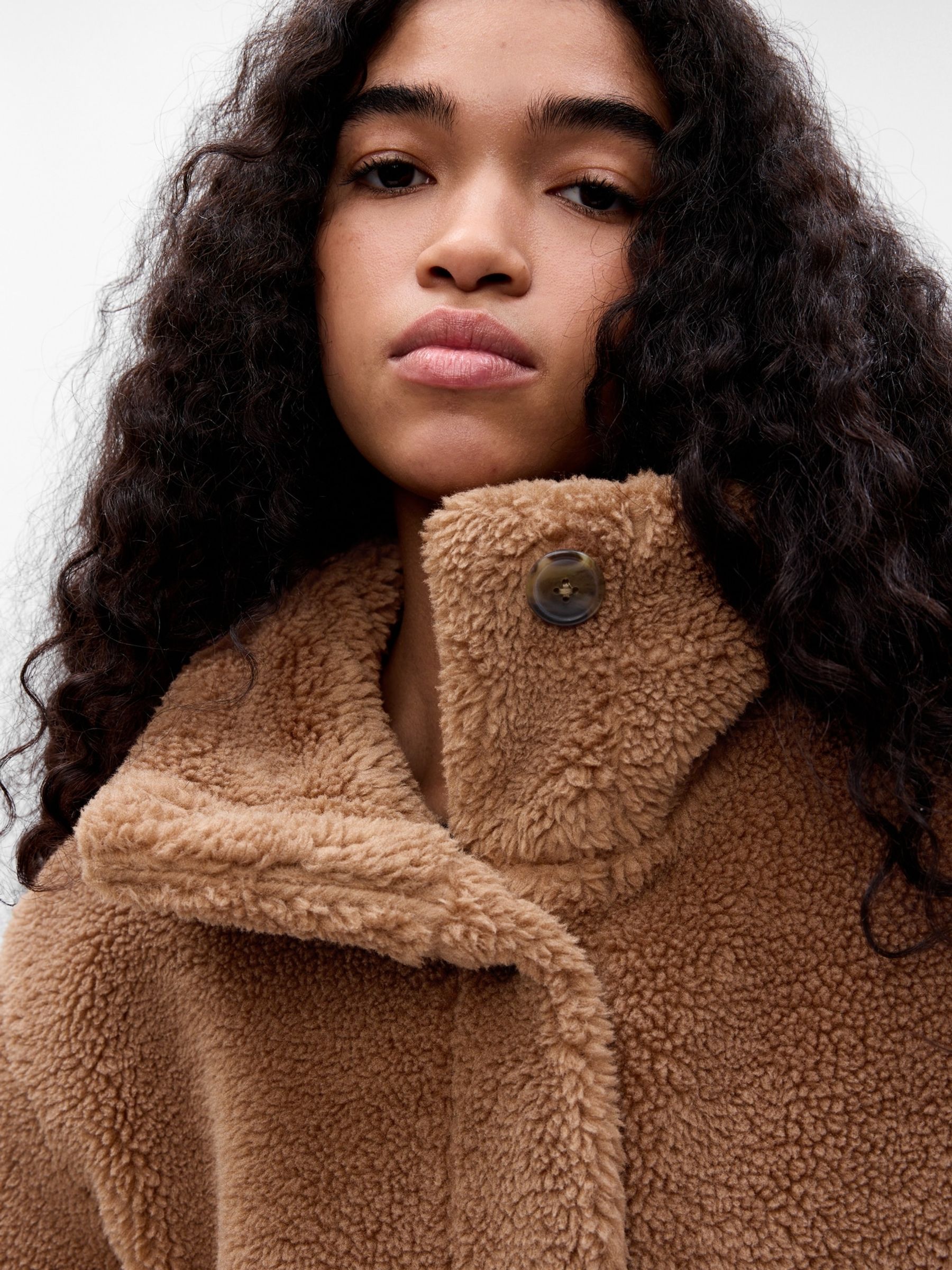 Brown Long Sherpa Coat | Gap