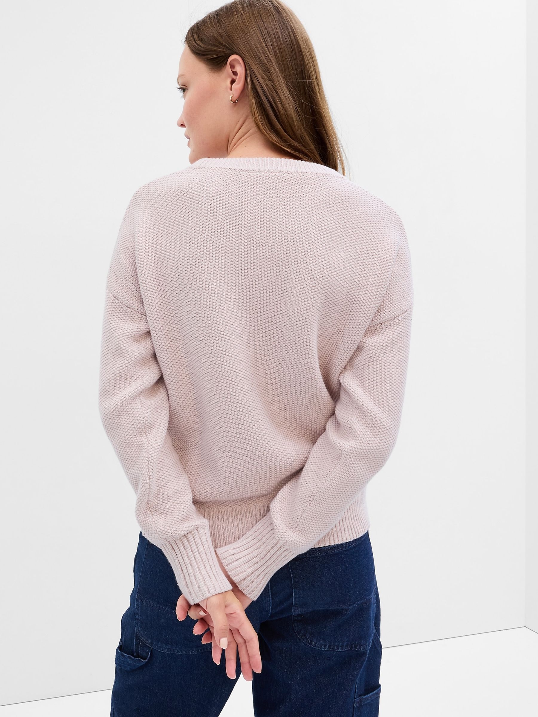 Pink Cable Knit Crew Neck Jumper - Image 2 of 3