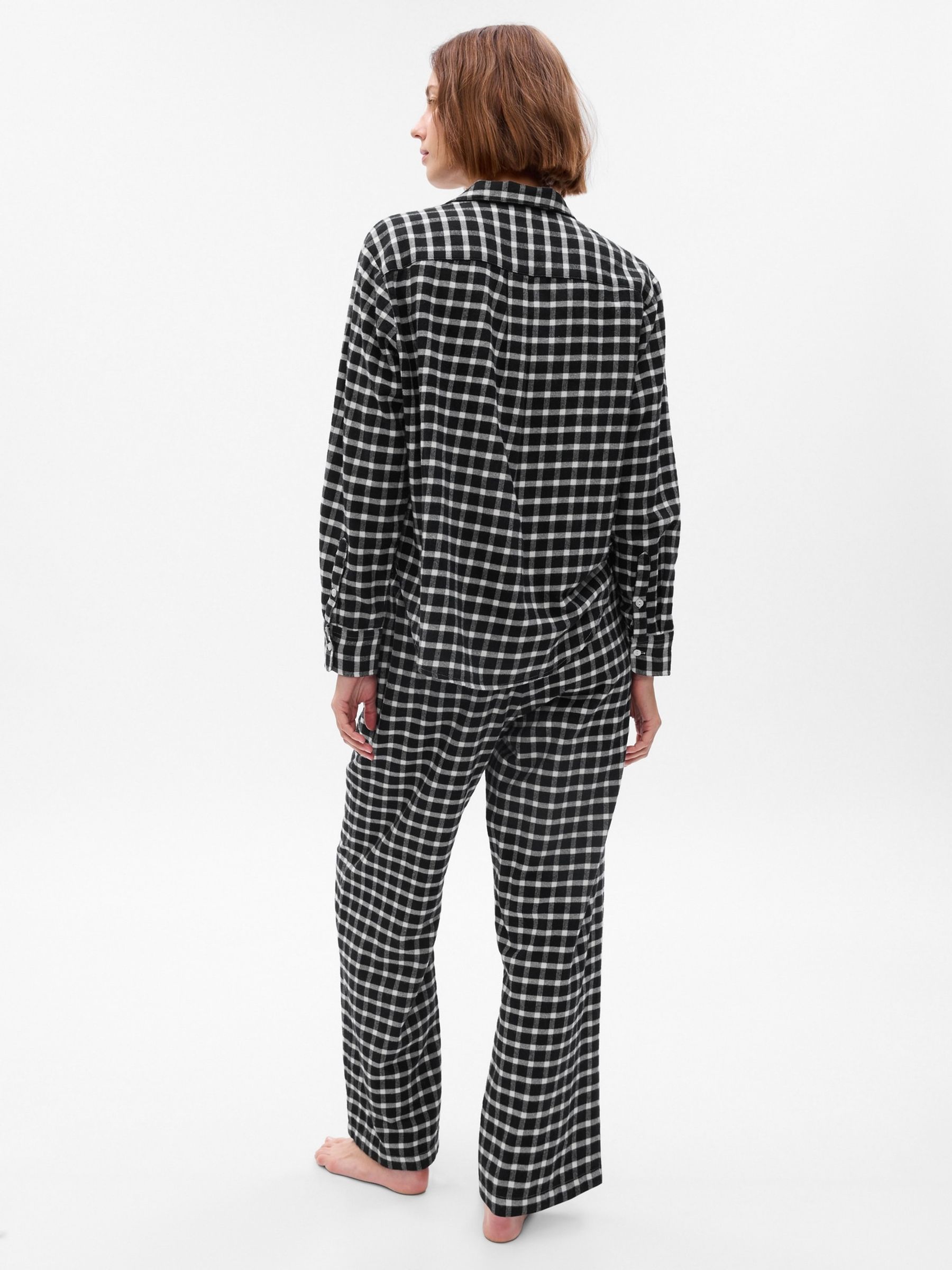 Black & White Cotton Print Flannel Pyjama Set - Image 2 of 2
