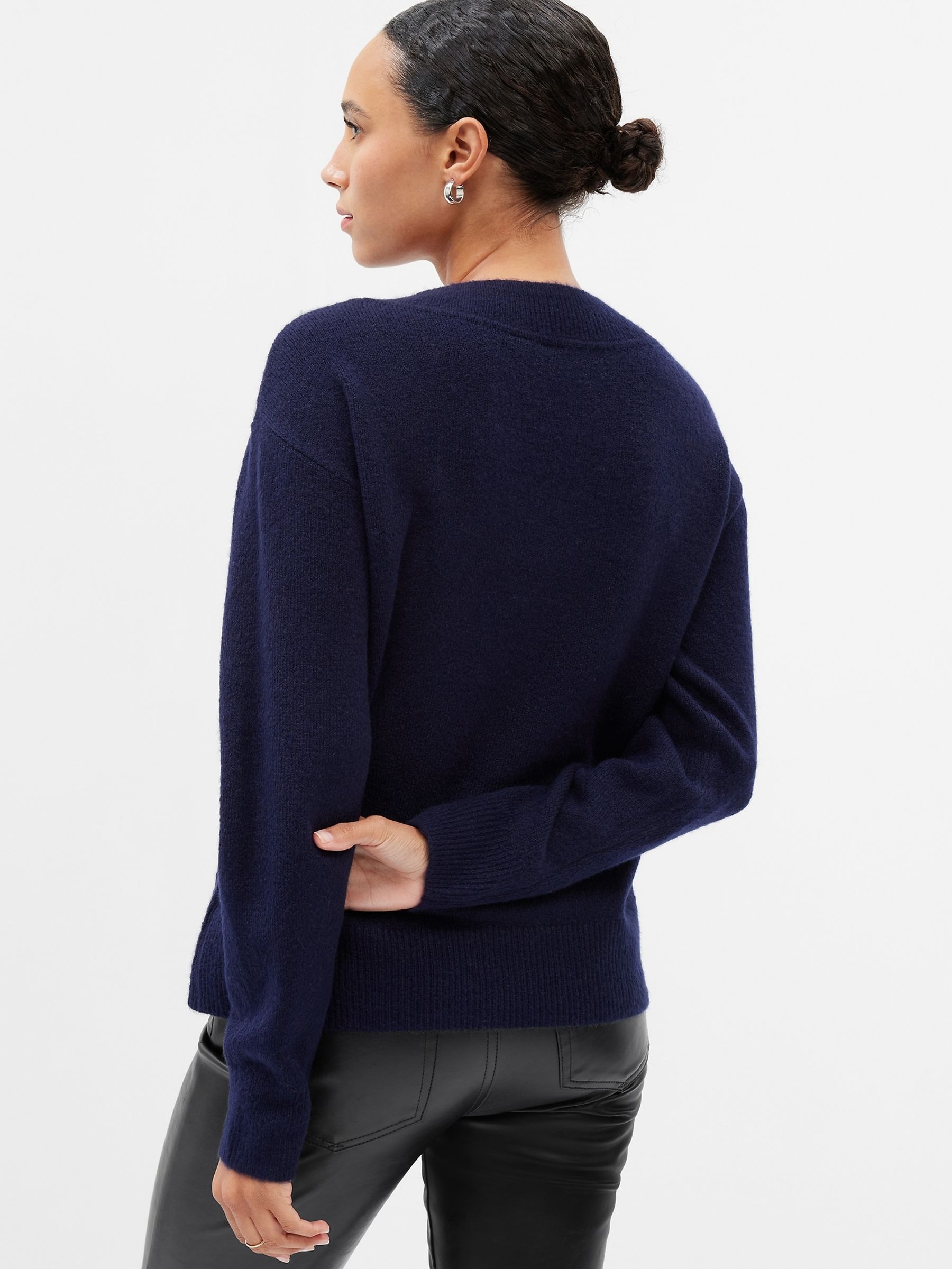 Blue Forever Cosy V-Neck Long Sleeve Jumper - Image 2 of 2