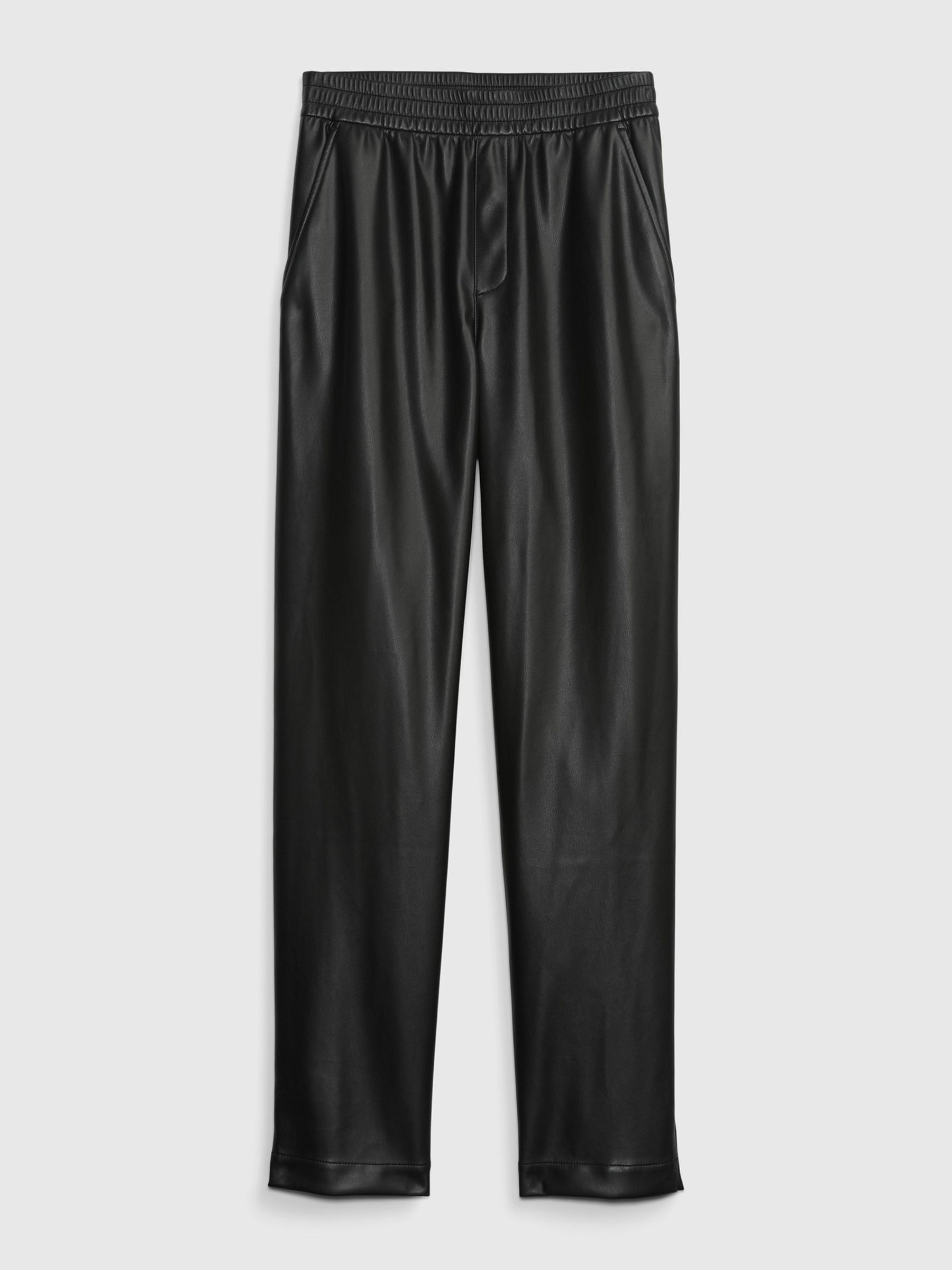 Black Faux Leather Easy Trousers - Image 3 of 3