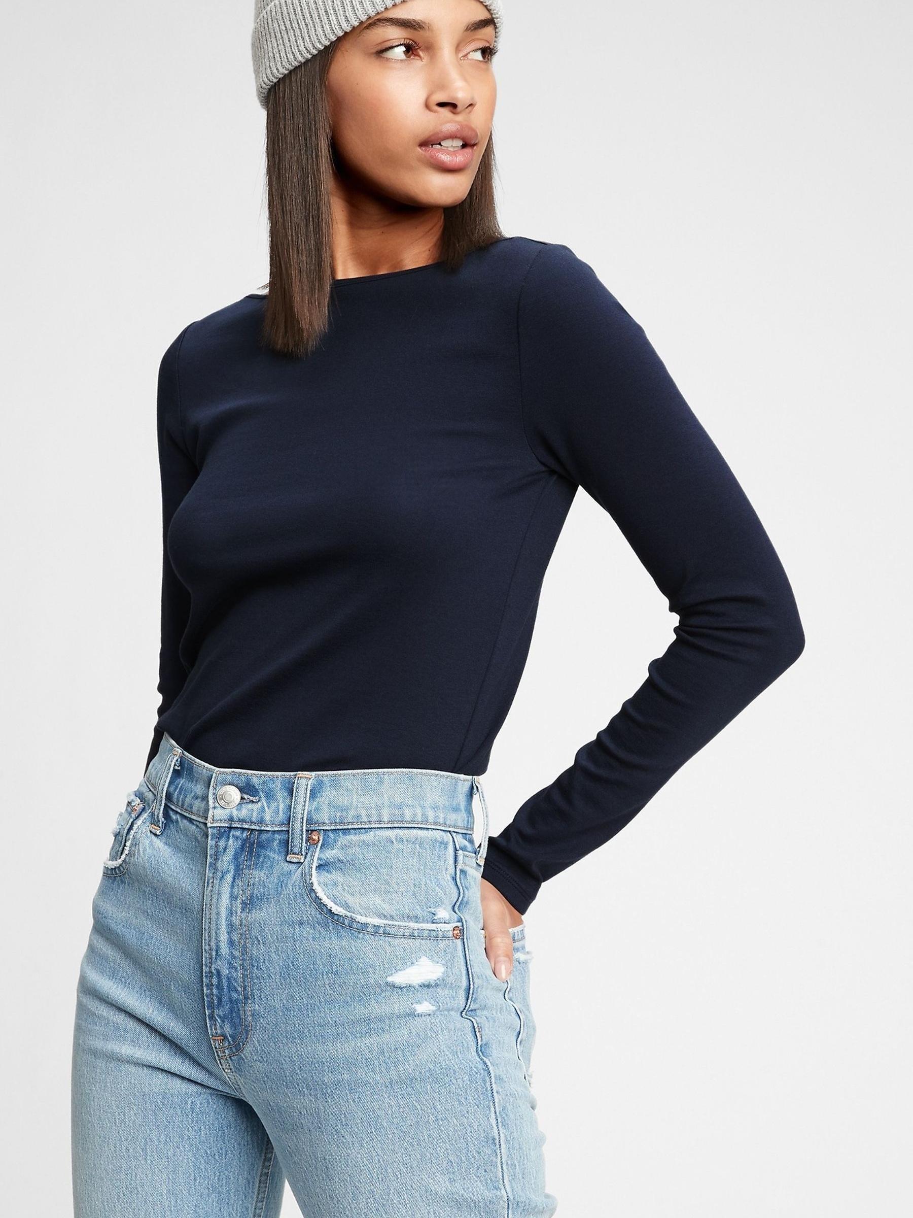 Blue Mod Bateau Neck T-Shirt - Image 1 of 1