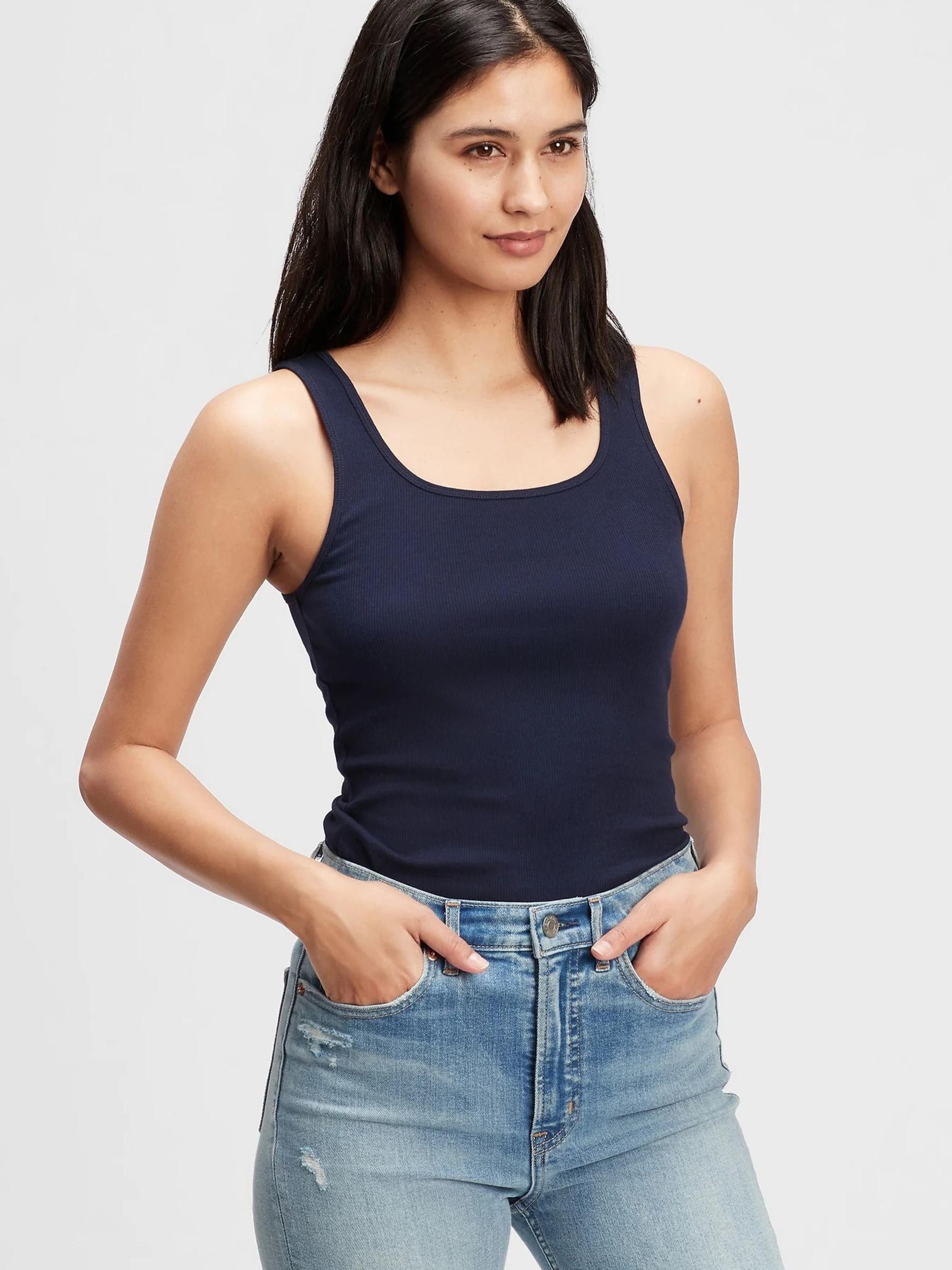 Blue Ribbed Vest - Image 1 of 4