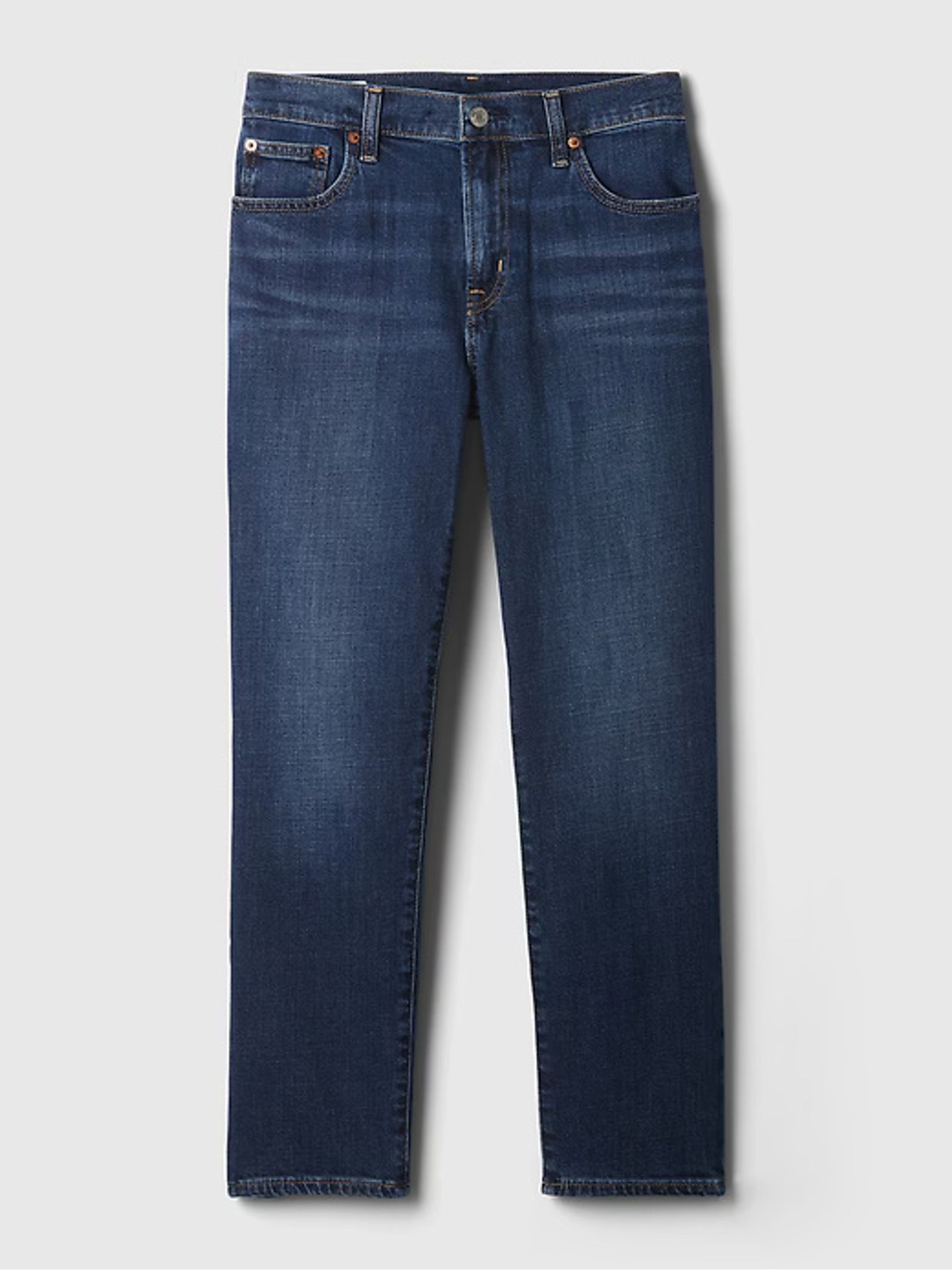 Dark Wash Blue Mid Rise Slim Fit Ankle Length Girlfriend Jeans - Image 7 of 8