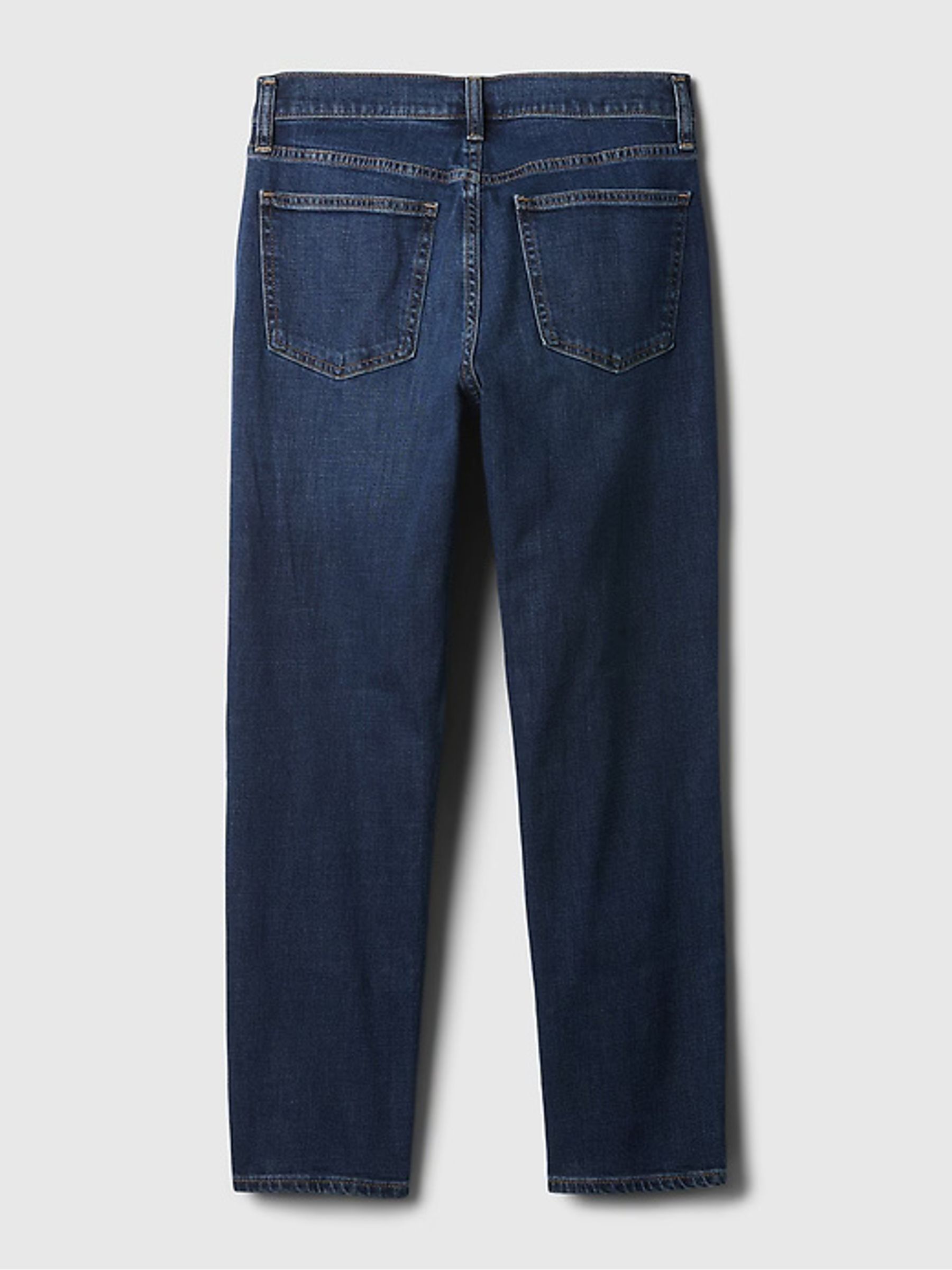 Dark Wash Blue Mid Rise Slim Fit Ankle Length Girlfriend Jeans - Image 8 of 8