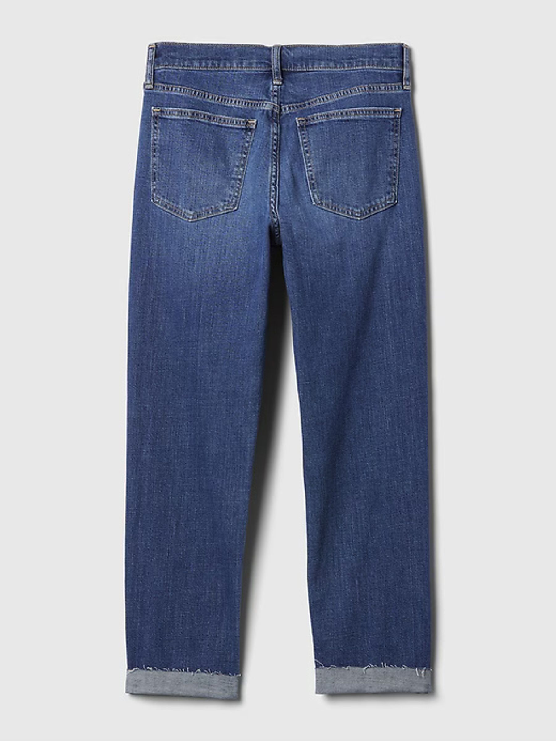 Blue Mid Rise Slim Fit Ankle Length Girlfriend Jeans - Image 9 of 11