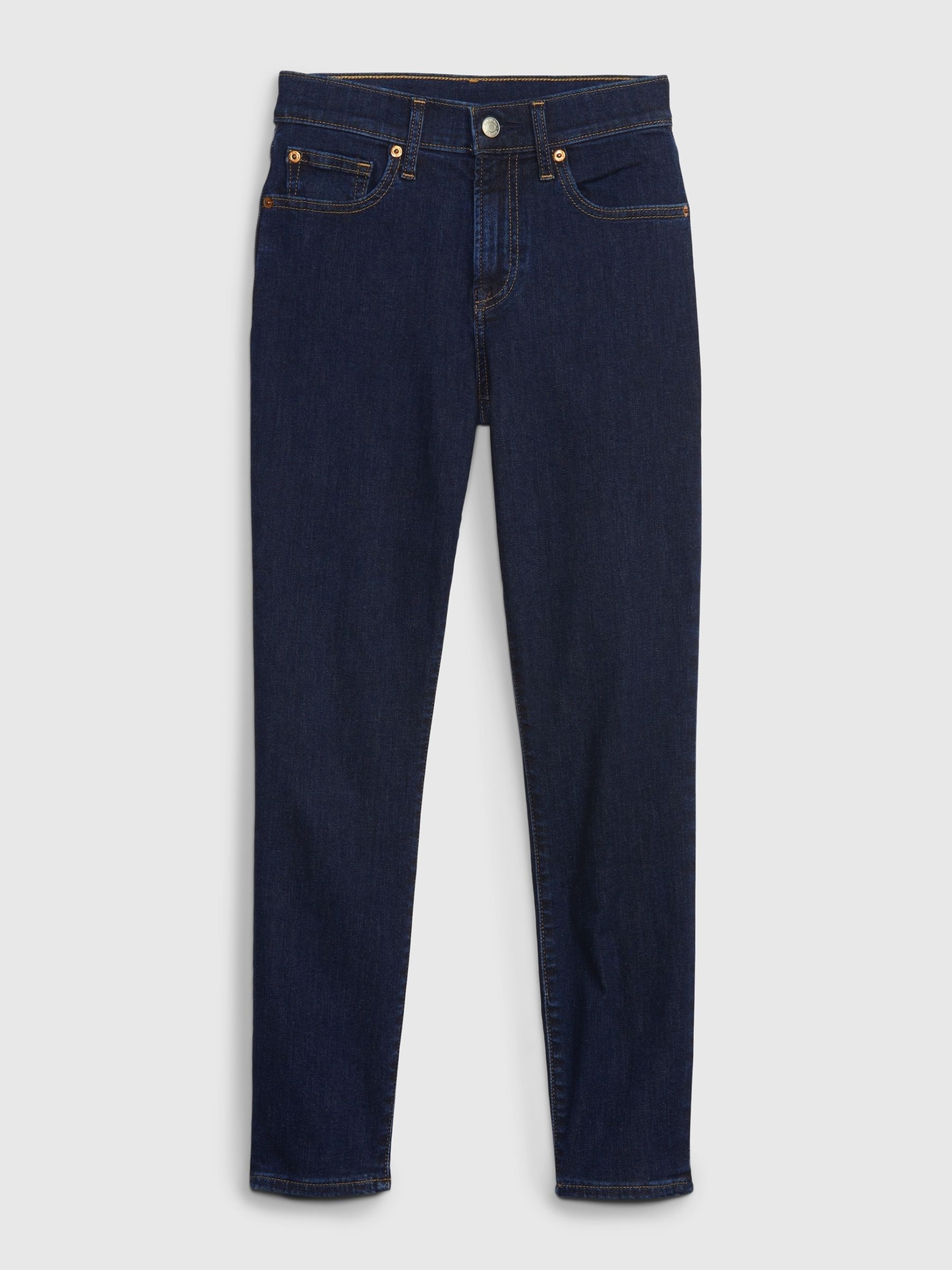 Dark Indigo Blue Stretch Mid Rise True Skinny Jeans - Image 7 of 8