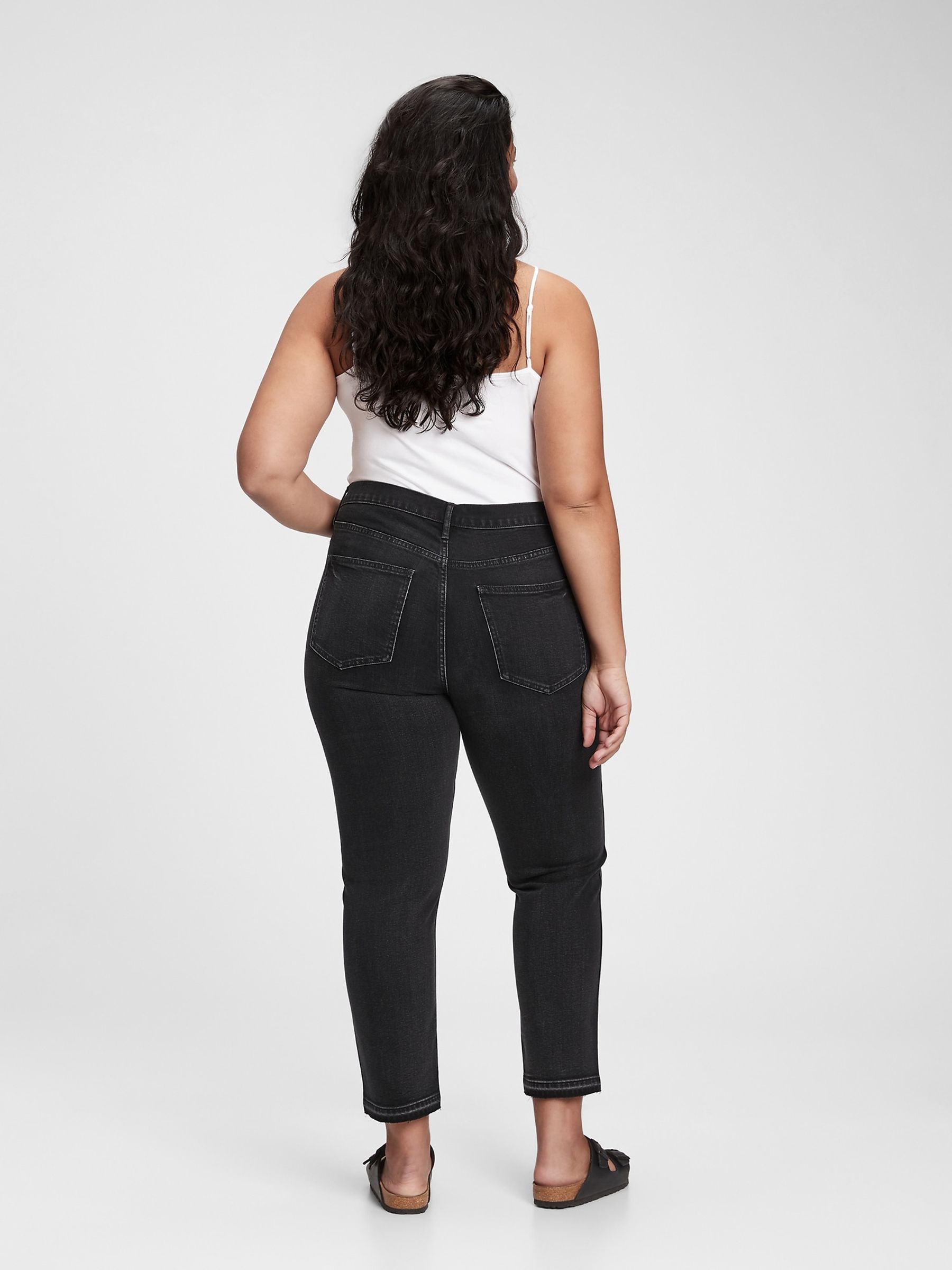Black High Waisted Ankle Length Vintage Slim Jeans - Image 2 of 7