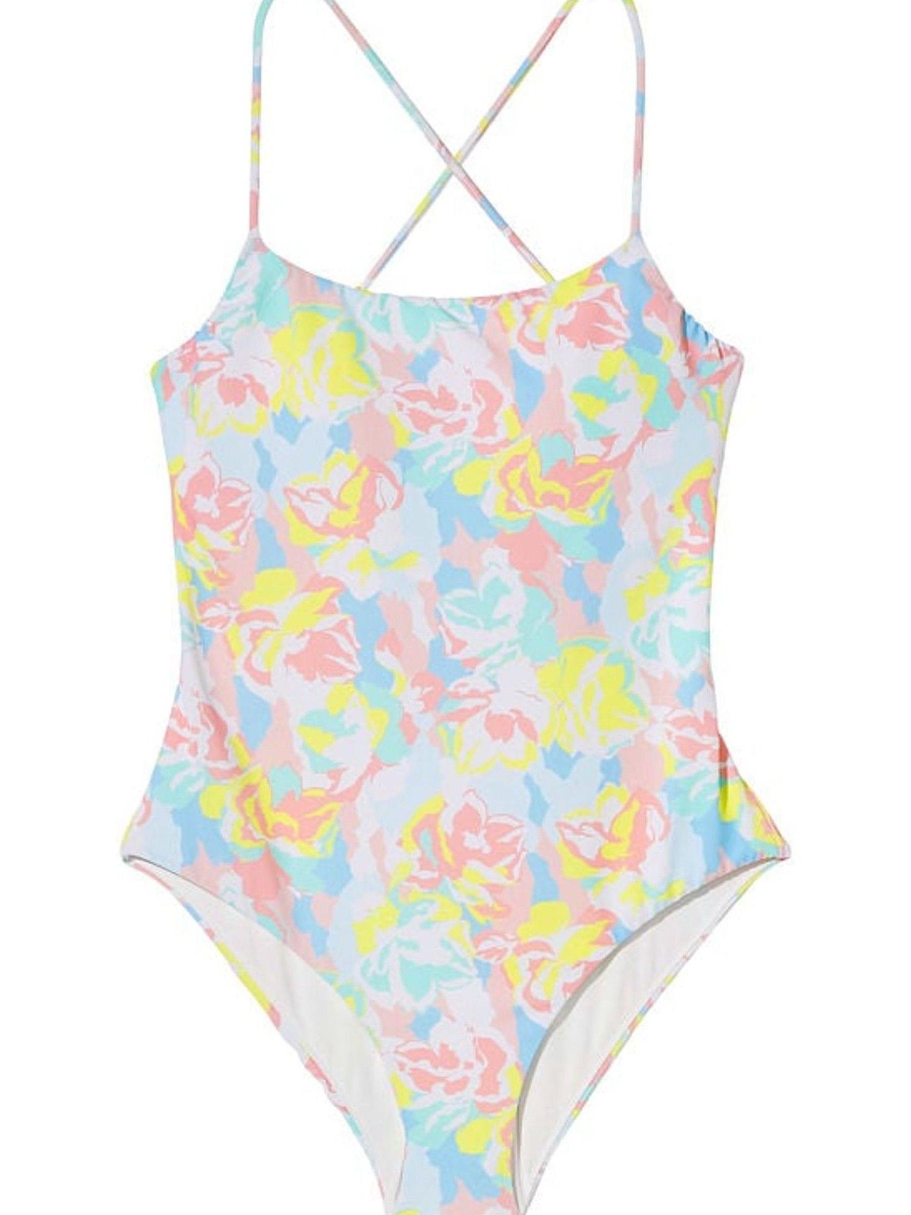 Camo Floral Blue Scoop Swimsuit - Image 3 of 3