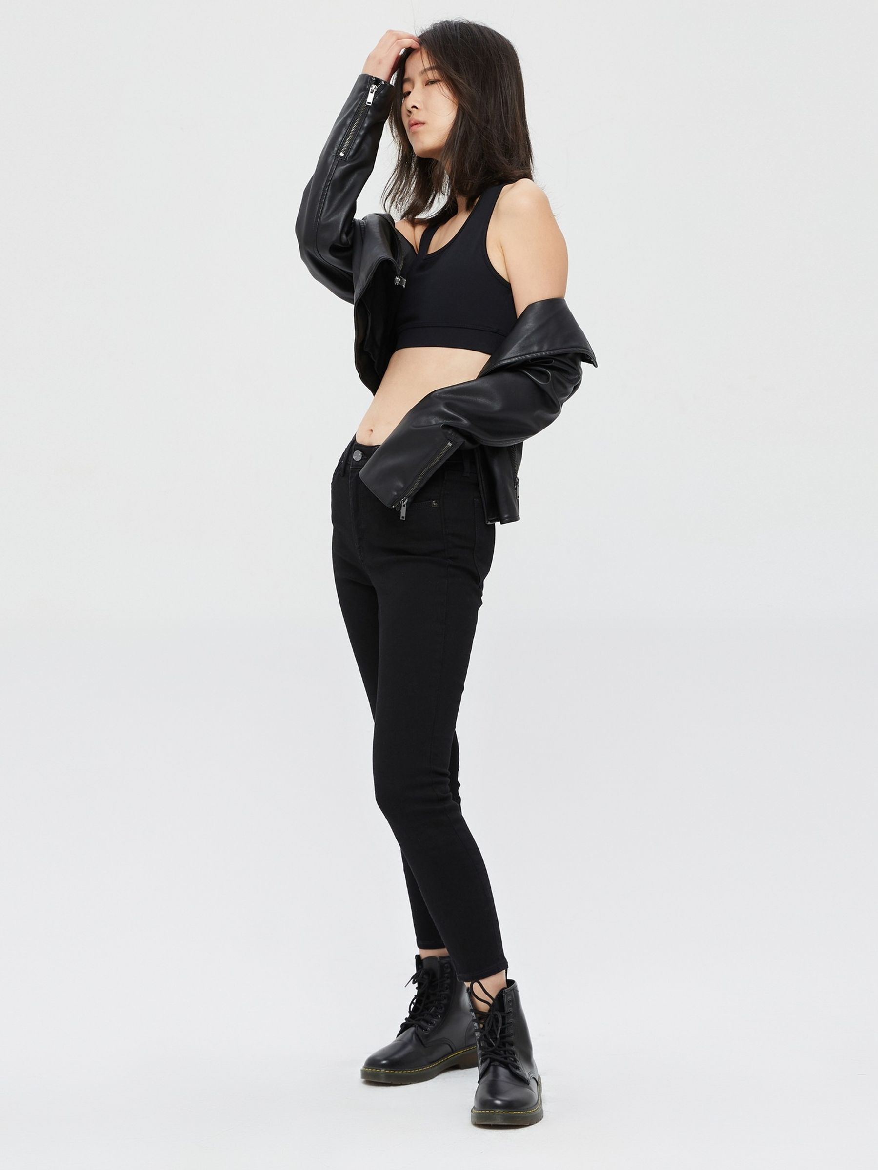 Black Super Skinny Stretch High Waisted Jeggings - Image 3 of 6