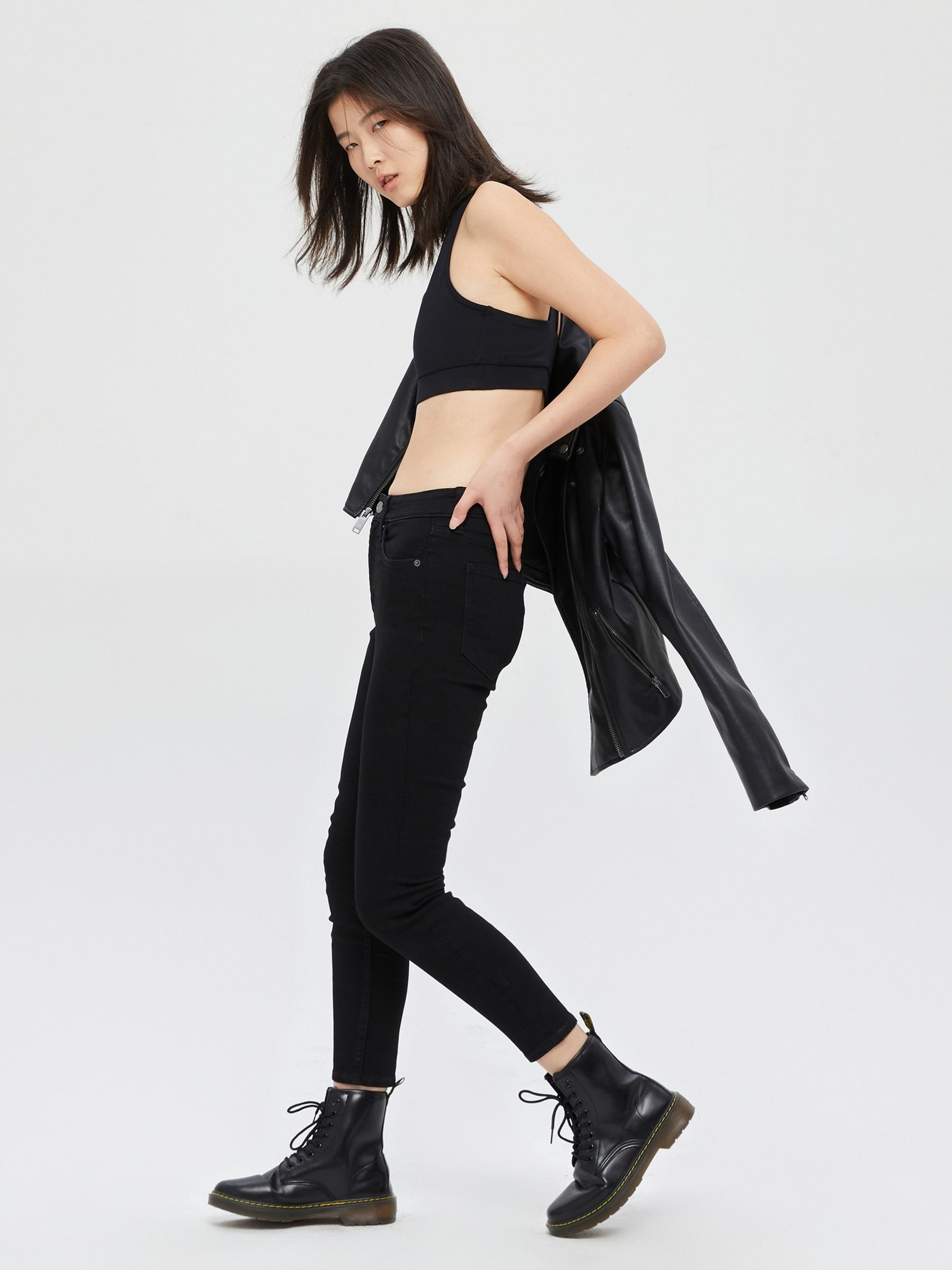 Black Super Skinny Stretch High Waisted Jeggings - Image 4 of 6