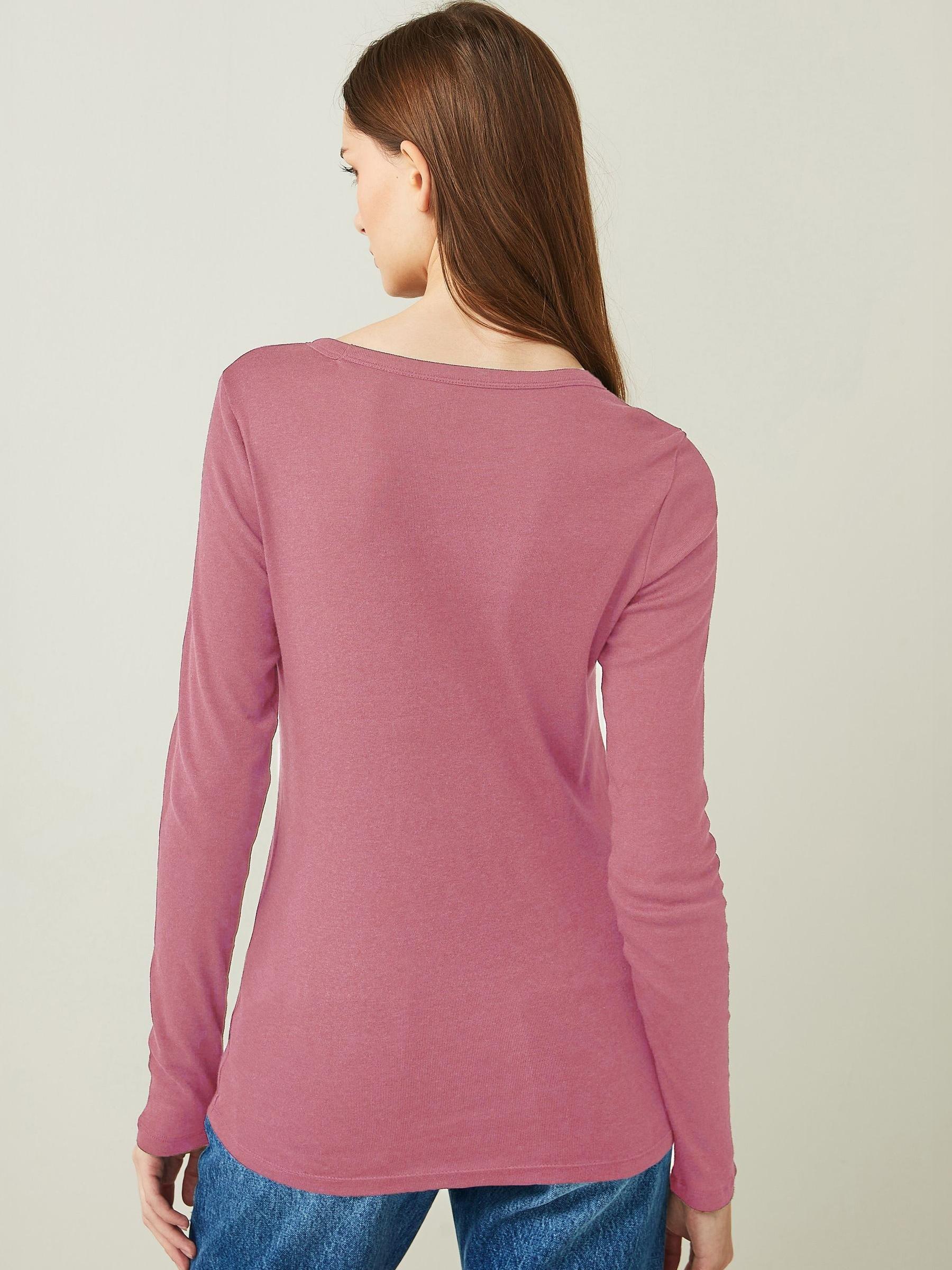 Bright Pink Favourite Long Sleeve Crew Neck T-Shirt - Image 2 of 3
