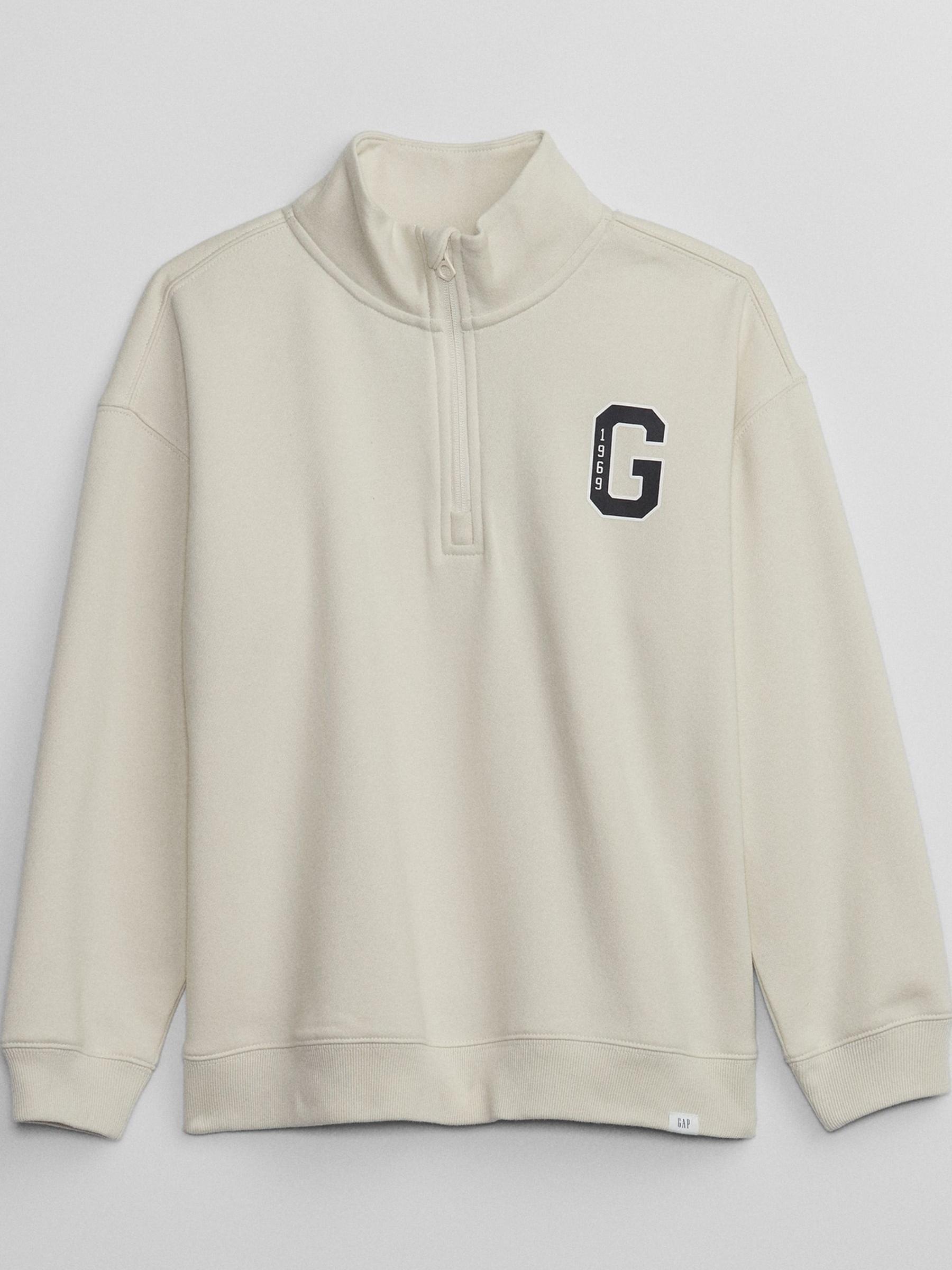 Cream Logo Quarter-Zip Sweatshirt - Image 1 of 1