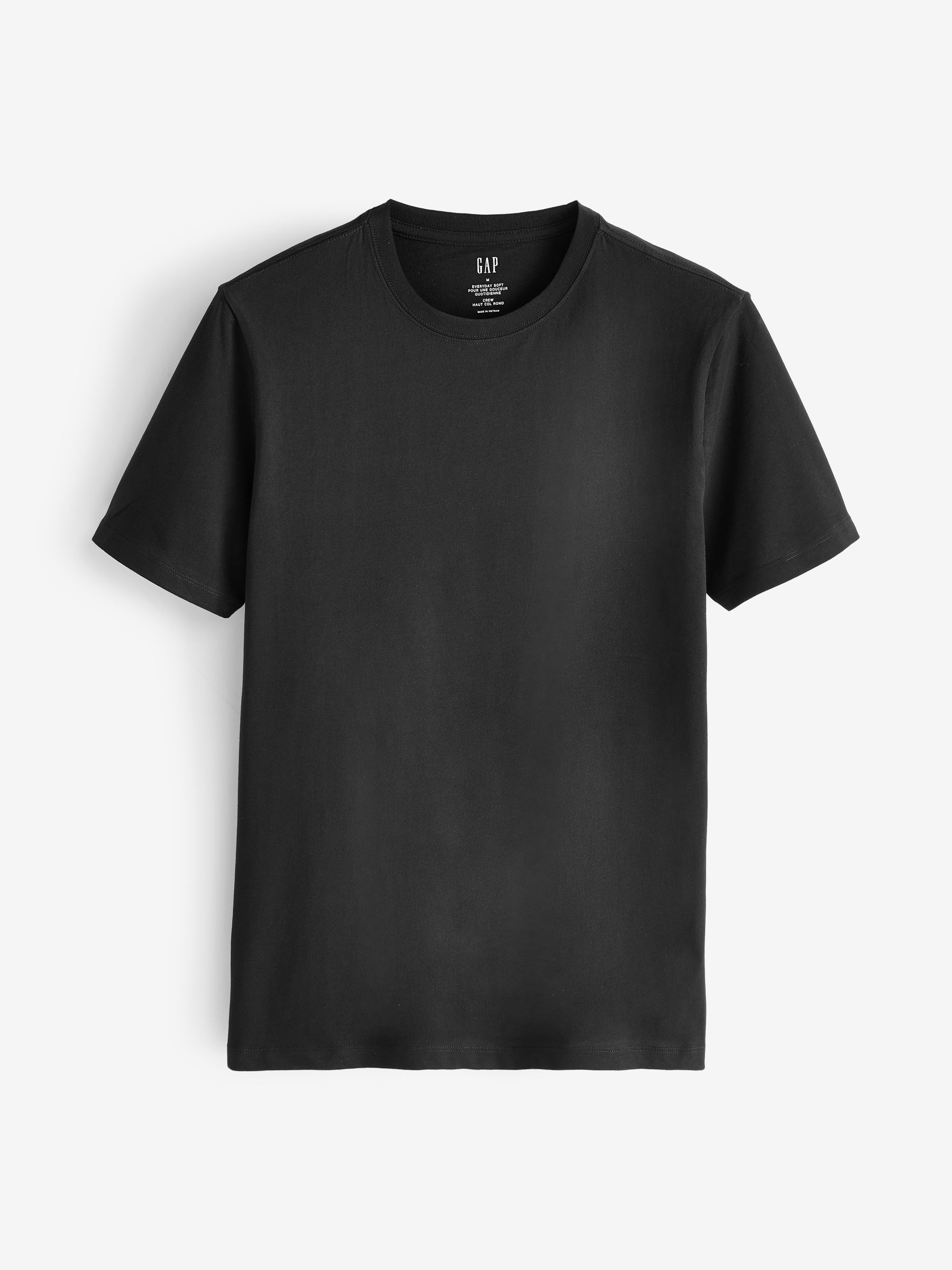 Black Short Sleeve Everyday 100% Cotton Crew Neck T-Shirt - Image 8 of 10