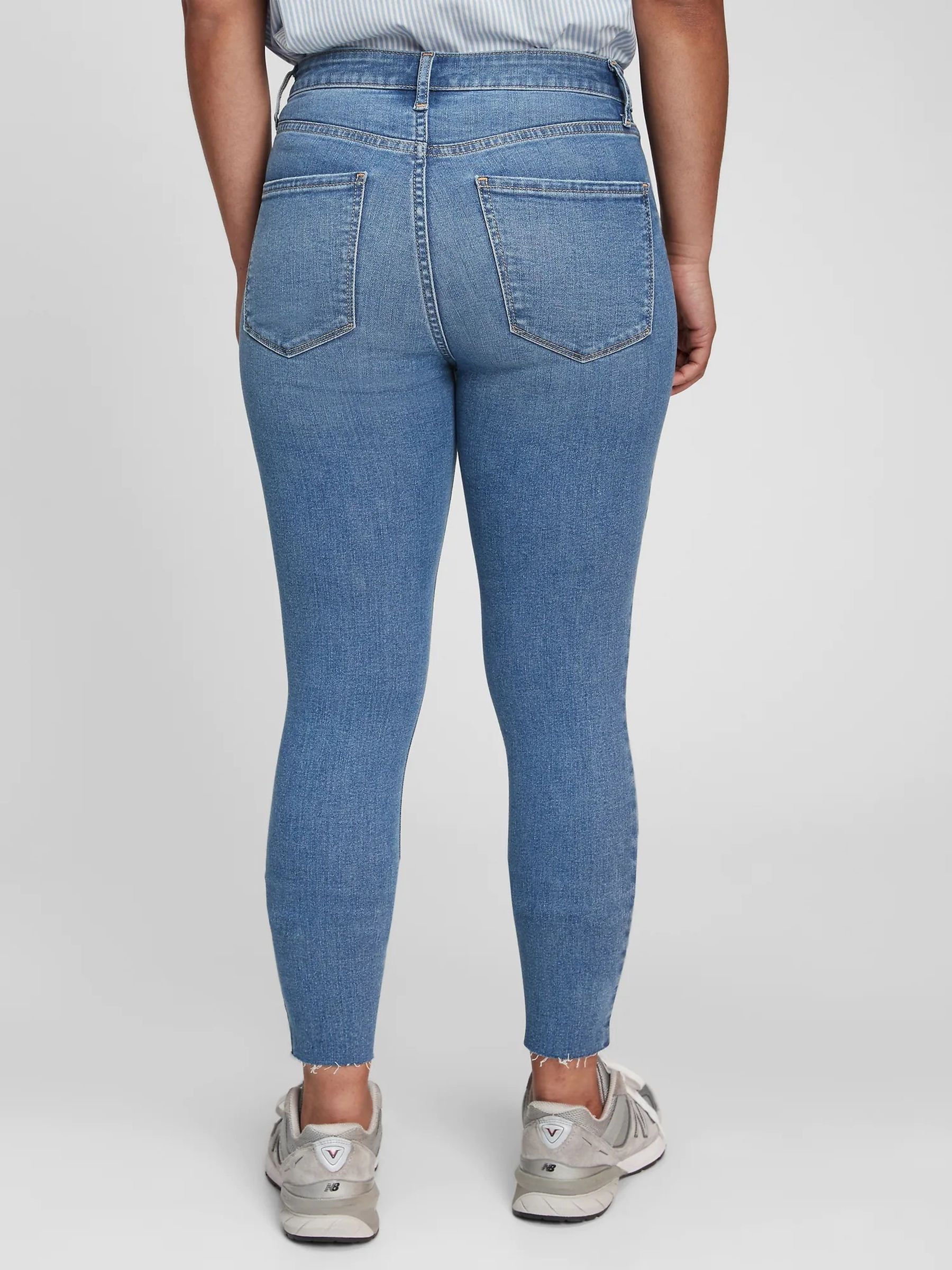 Light Wash Blue High Waisted Rip Knee Universal Jegging - Image 2 of 6