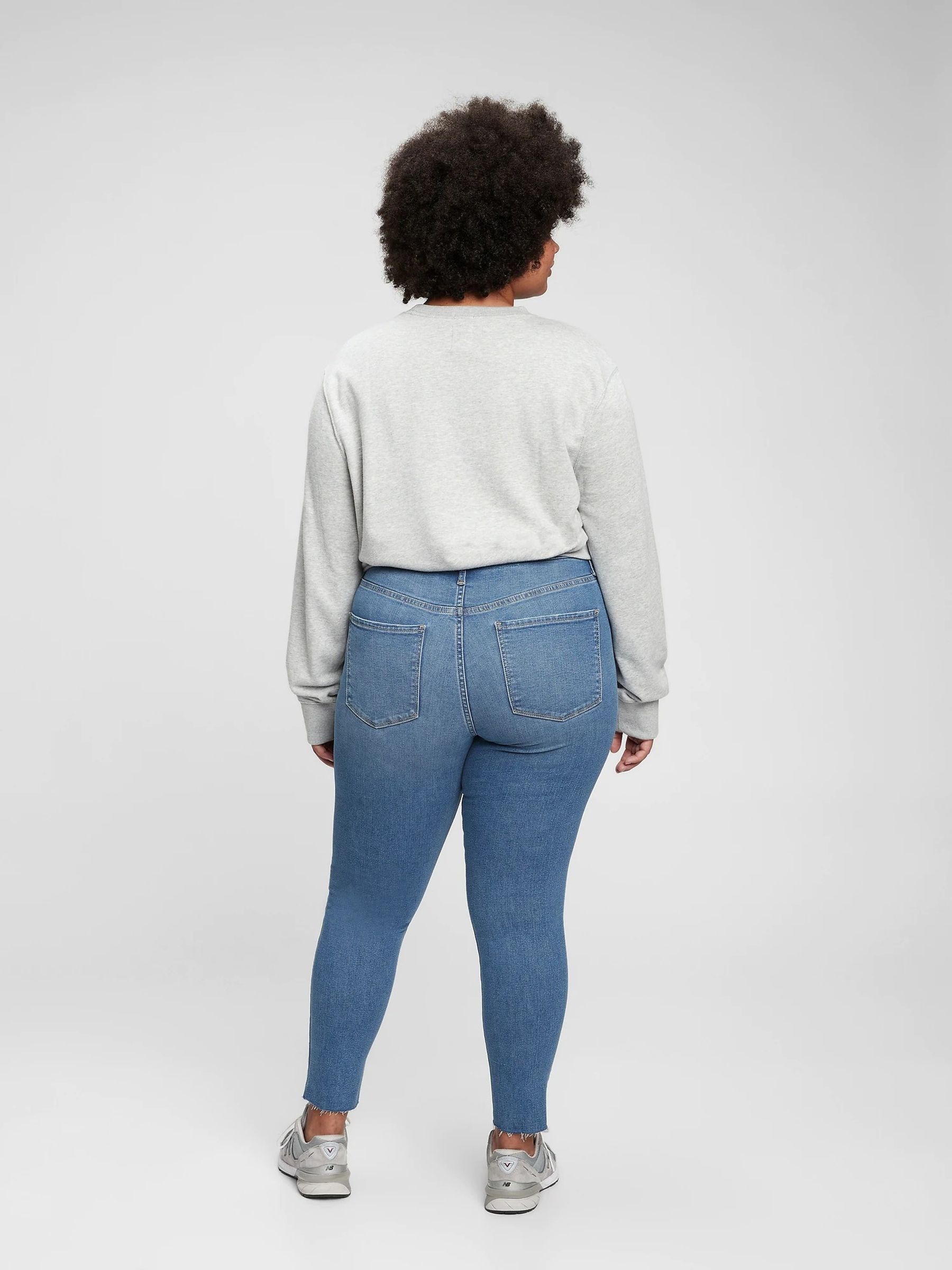 Light Wash Blue High Waisted Rip Knee Universal Jegging - Image 5 of 6