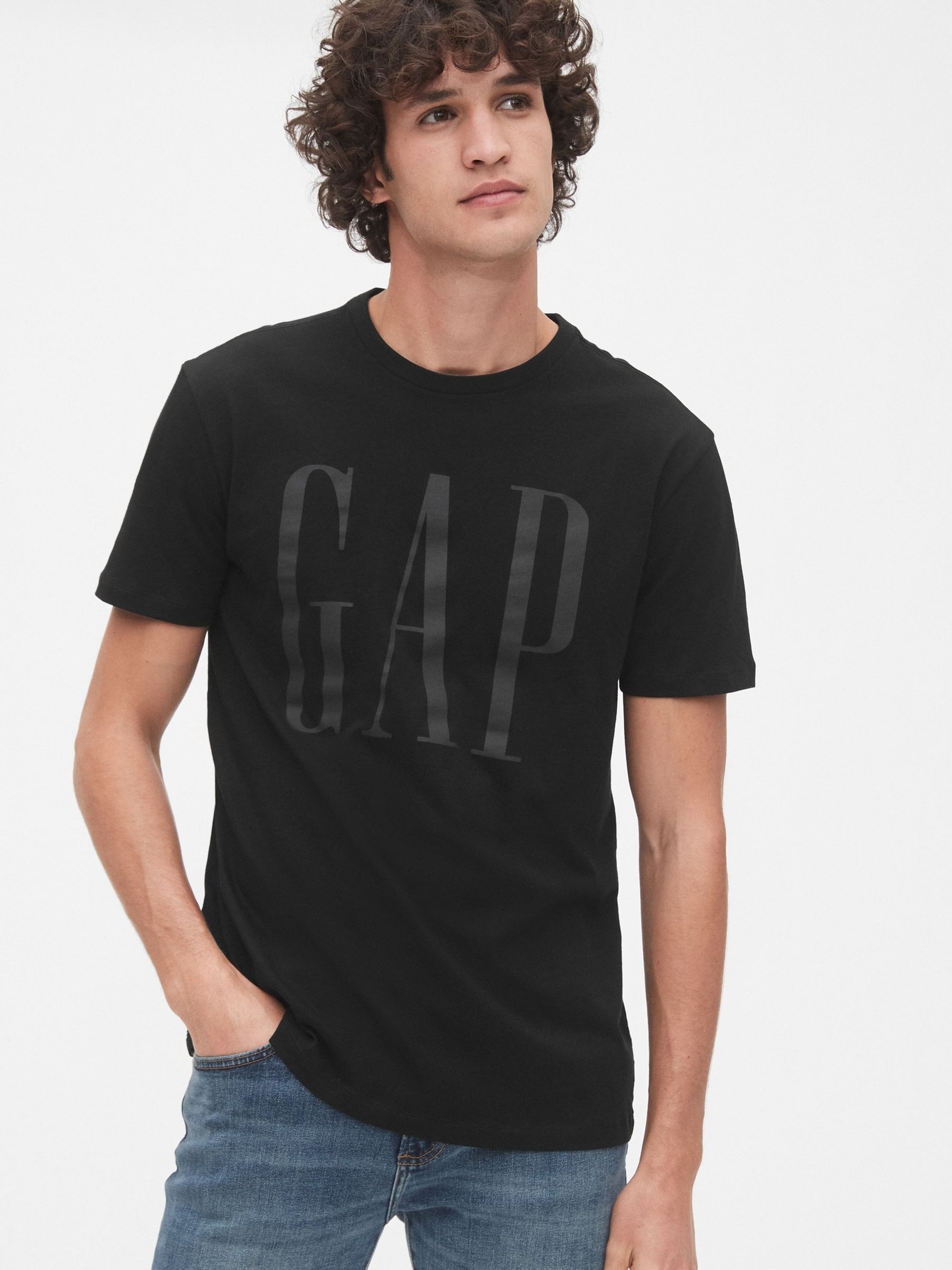 Black Logo Short Sleeve Crew Neck T-Shirt - Image 1 of 6