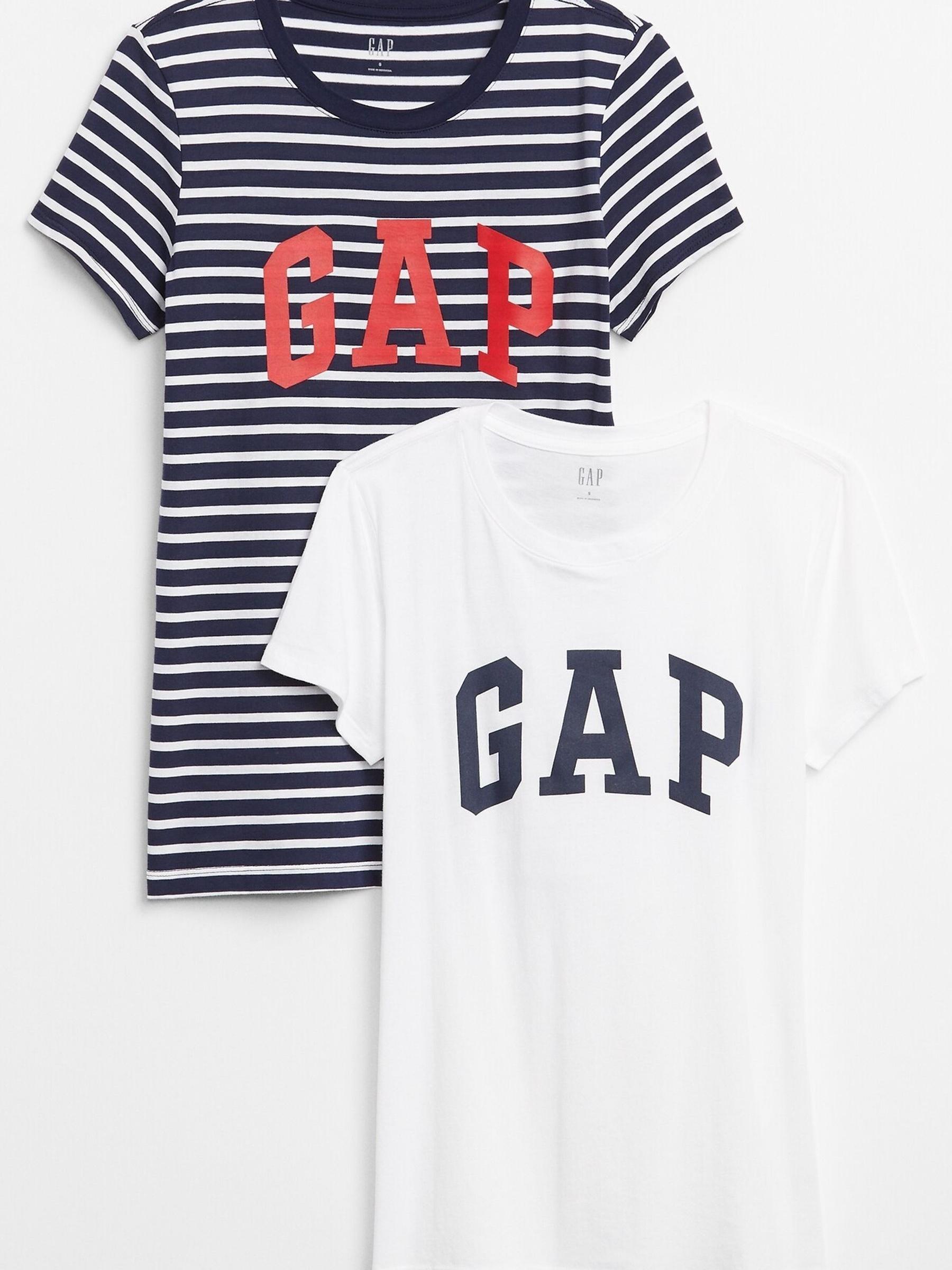 Navy and White Logo Short Sleeve Crew Neck T-Shirt 2-Pack - Image 1 of 2