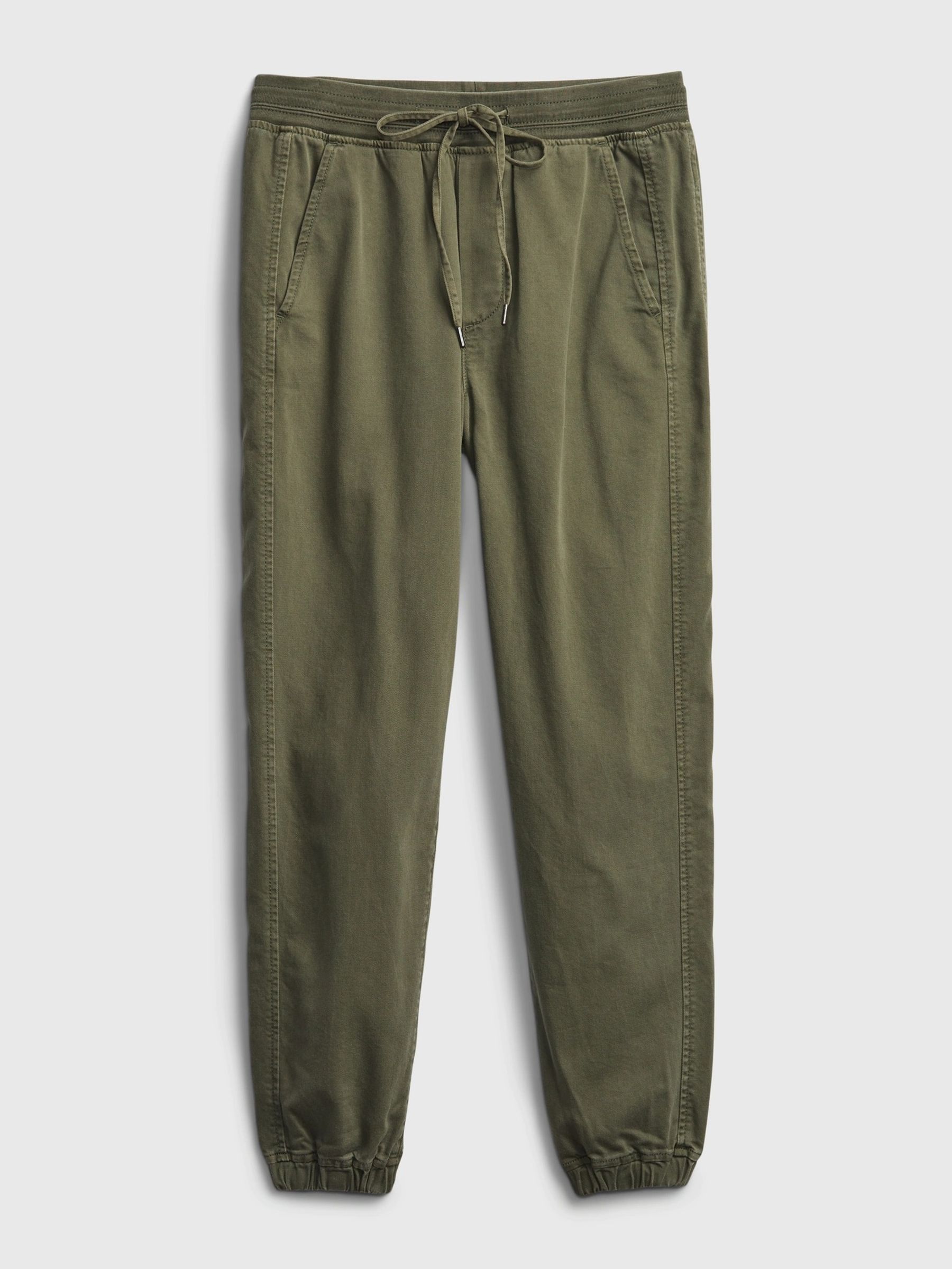 Green Ribbed Pull-On Joggers - Image 5 of 5