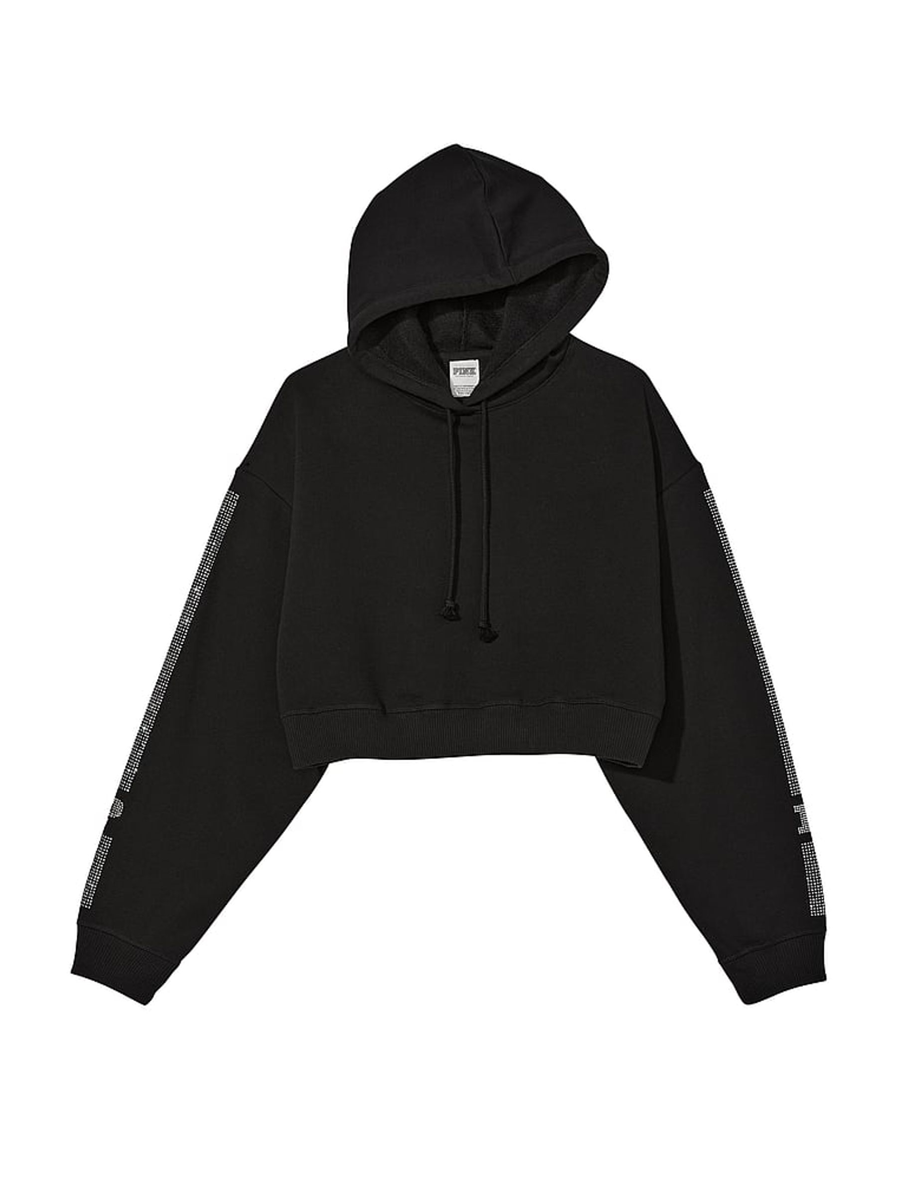 Pure Black Shine Cropped Hoodie - Image 3 of 3