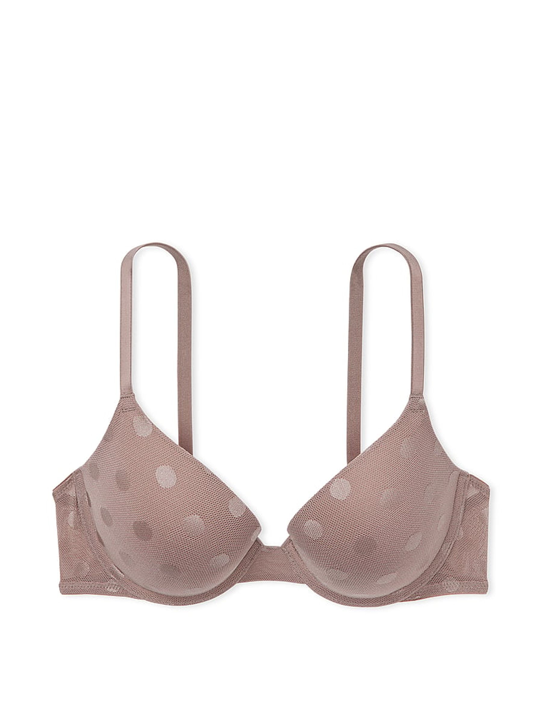 Iced Coffee Brown Dot Mesh Push Up Bra - Image 3 of 4