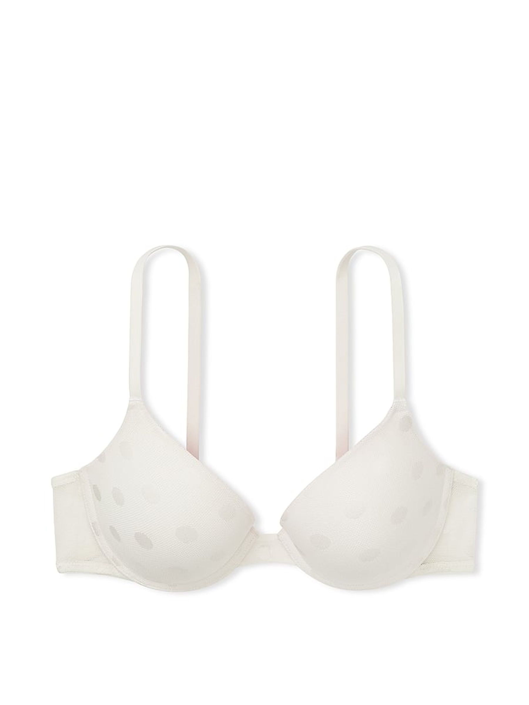 Coconut White Dot Mesh Push Up Bra - Image 3 of 4
