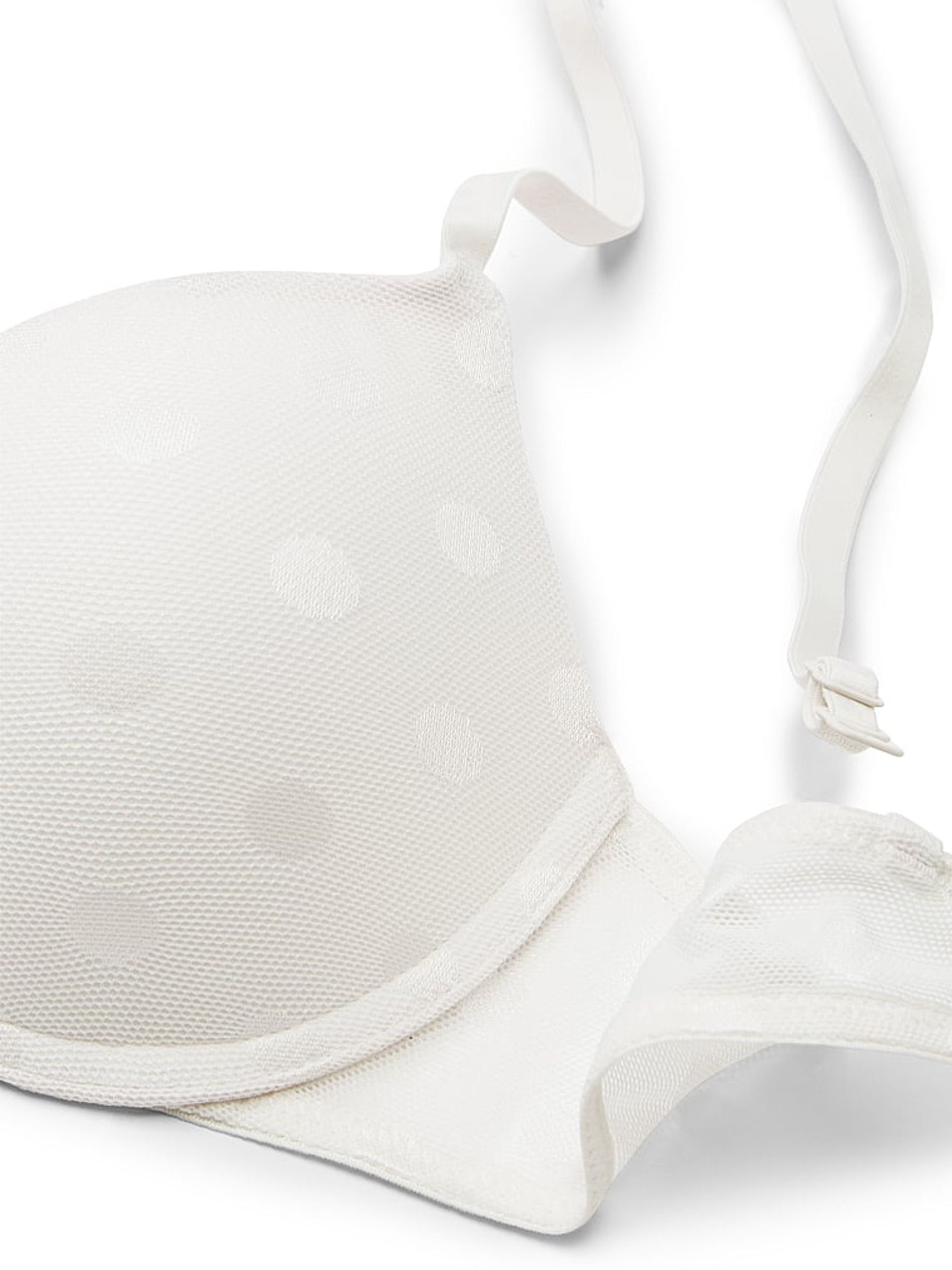 Coconut White Dot Mesh Push Up Bra - Image 4 of 4