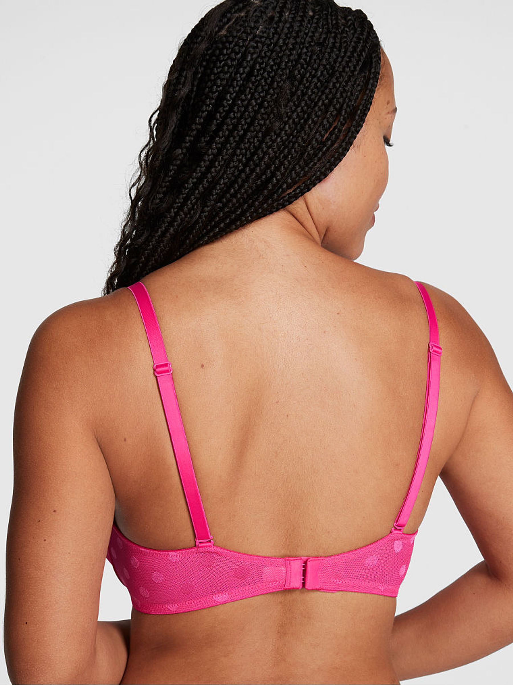 Enchanted Pink Dot Mesh Lightly Lined Demi Bra - Image 2 of 4