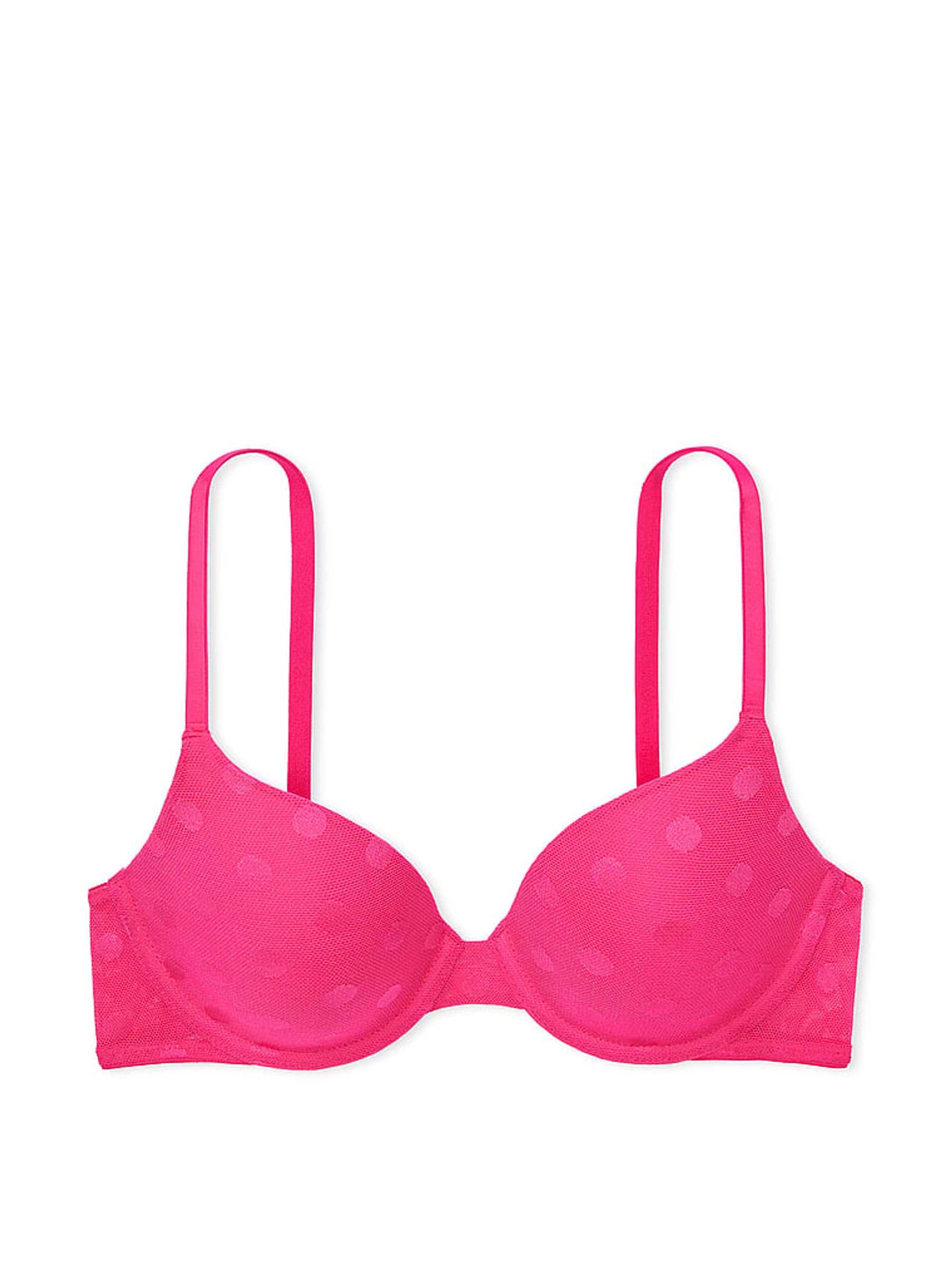 Enchanted Pink Dot Mesh Lightly Lined Demi Bra - Image 3 of 4