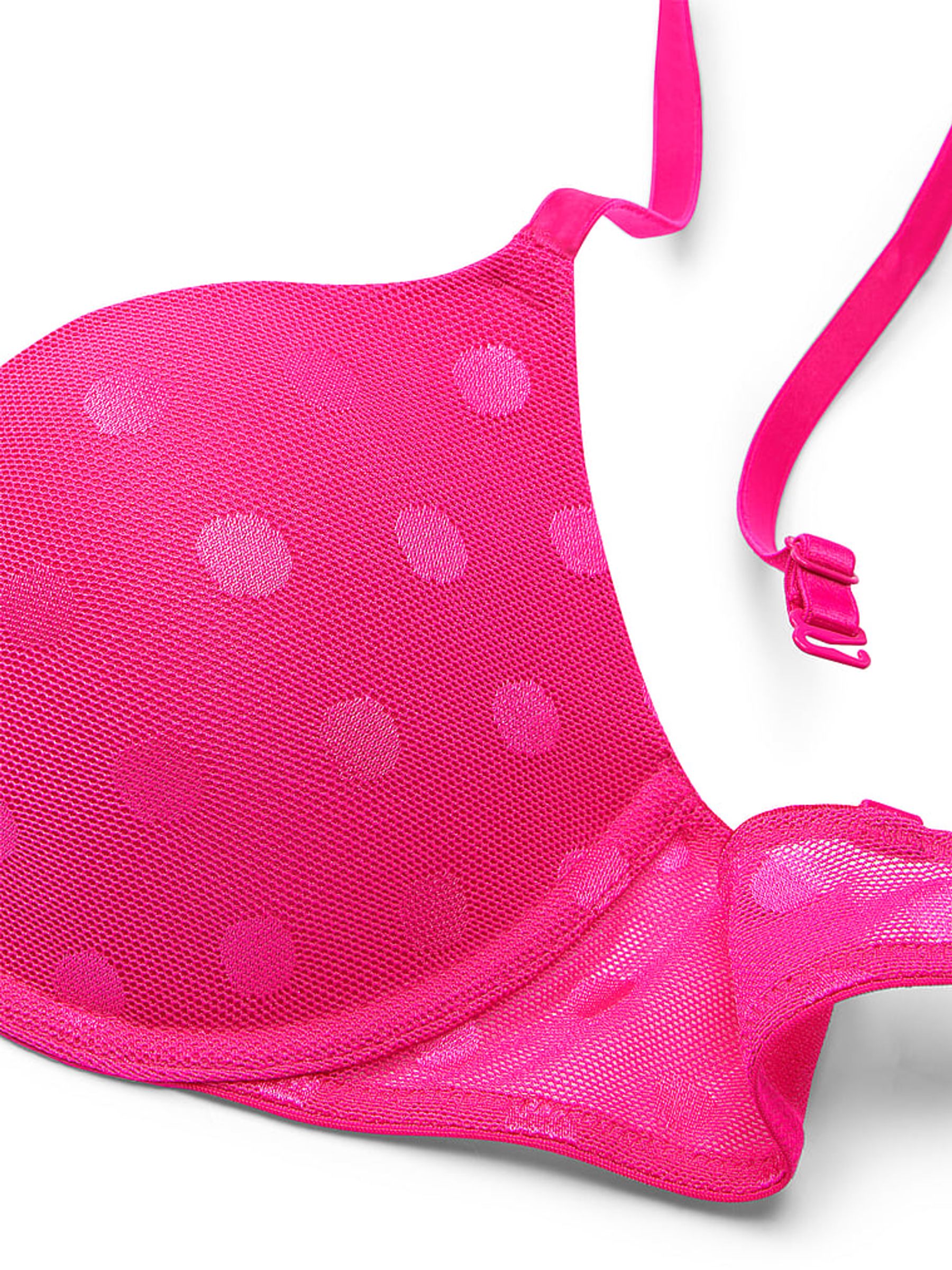 Enchanted Pink Dot Mesh Lightly Lined Demi Bra - Image 4 of 4
