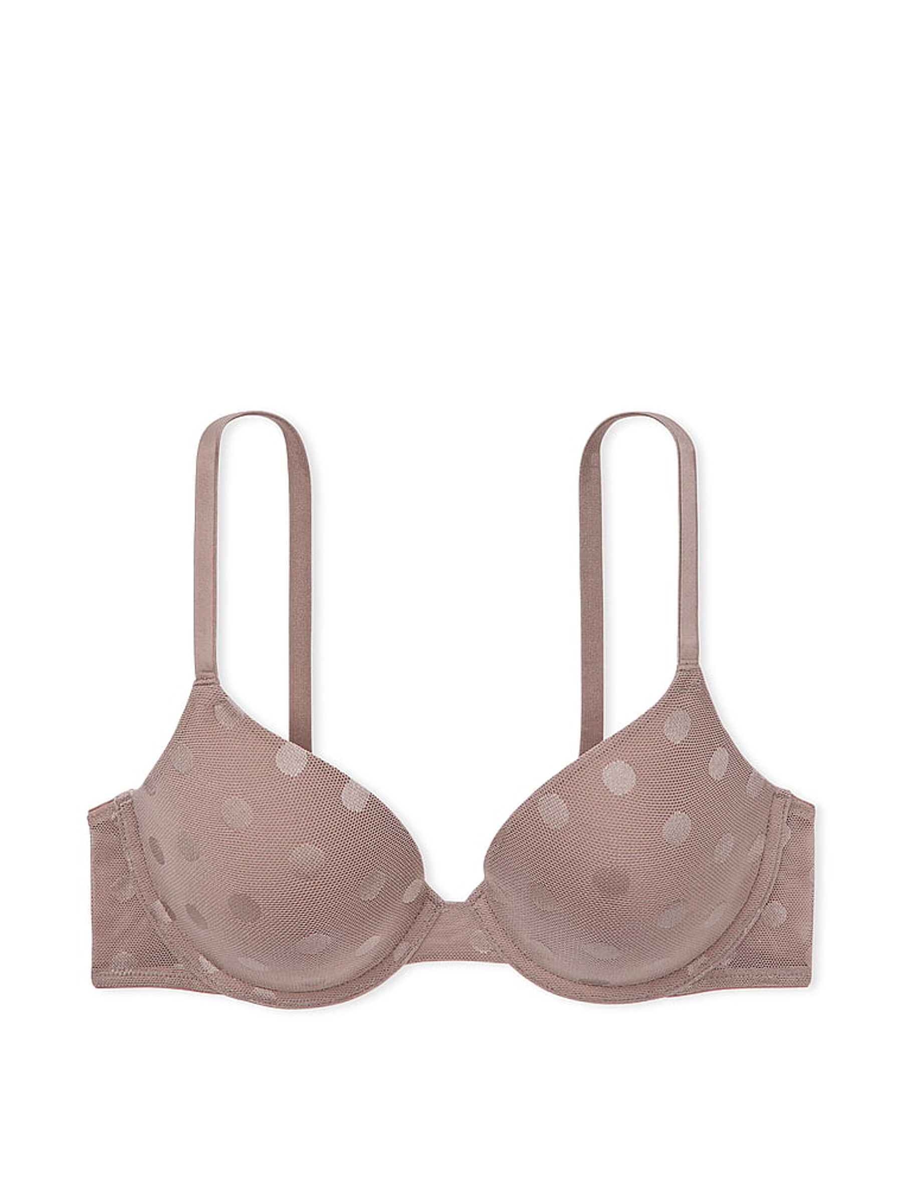 Iced Coffee Brown Dot Mesh Lightly Lined Demi Bra - Image 3 of 4