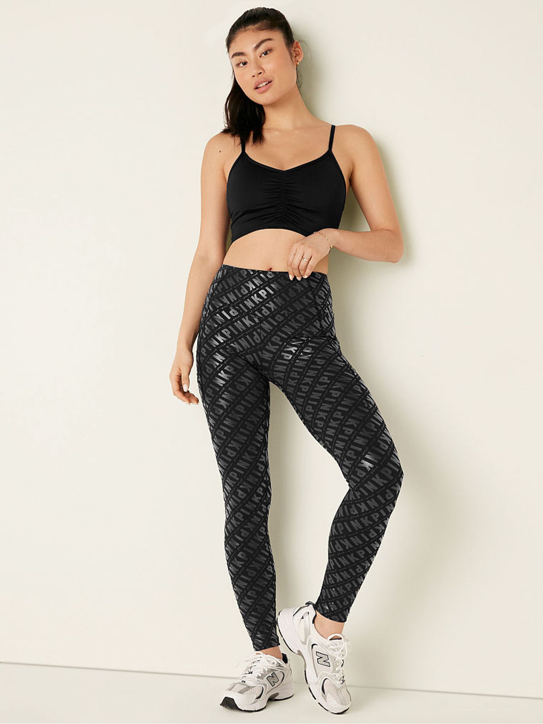 Wet Look Black High Waist Full Length Legging - Image 3 of 4