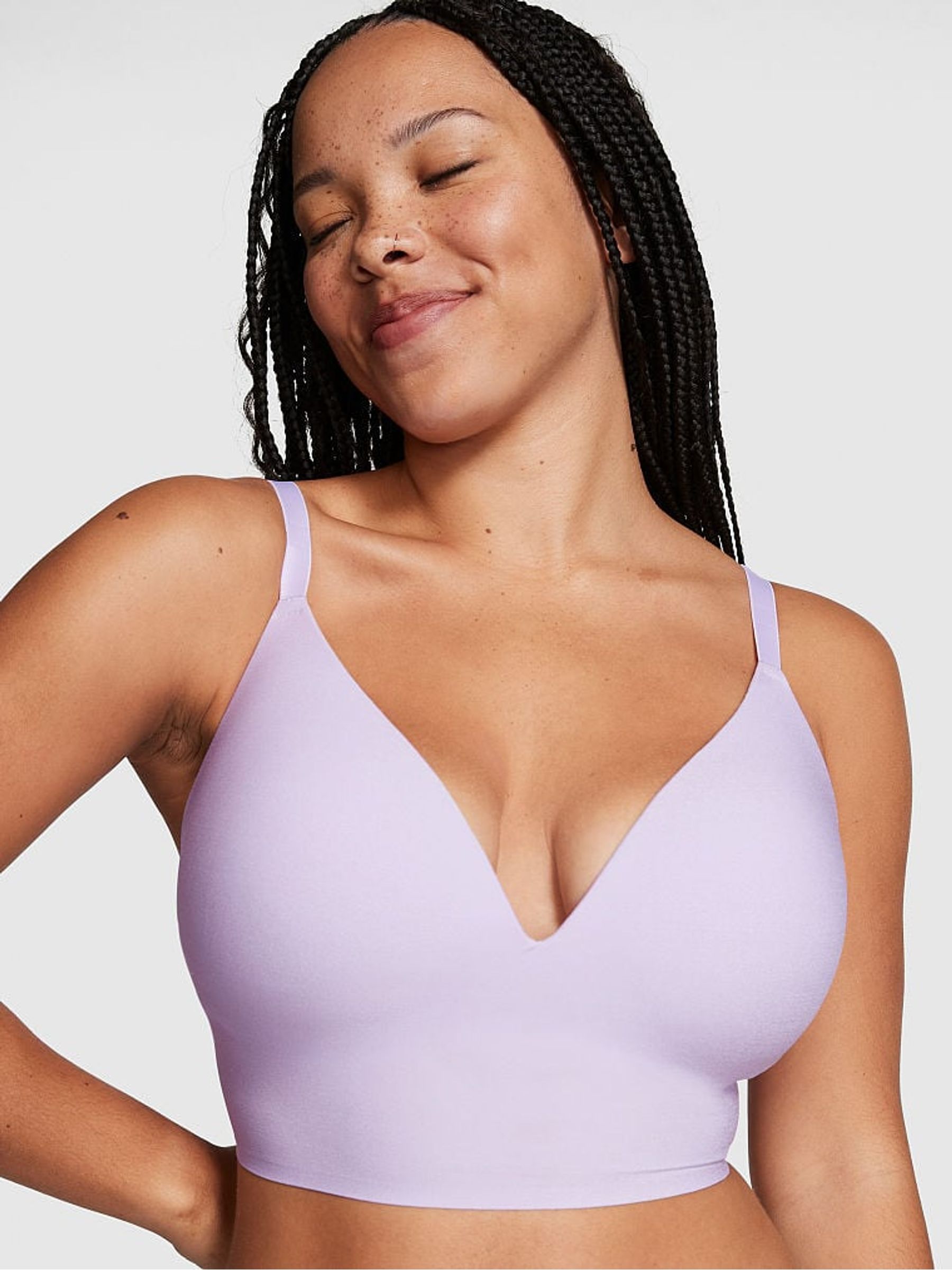 Pastel Lilac Purple Non Wired Push Up Lounge Bralette - Image 1 of 4