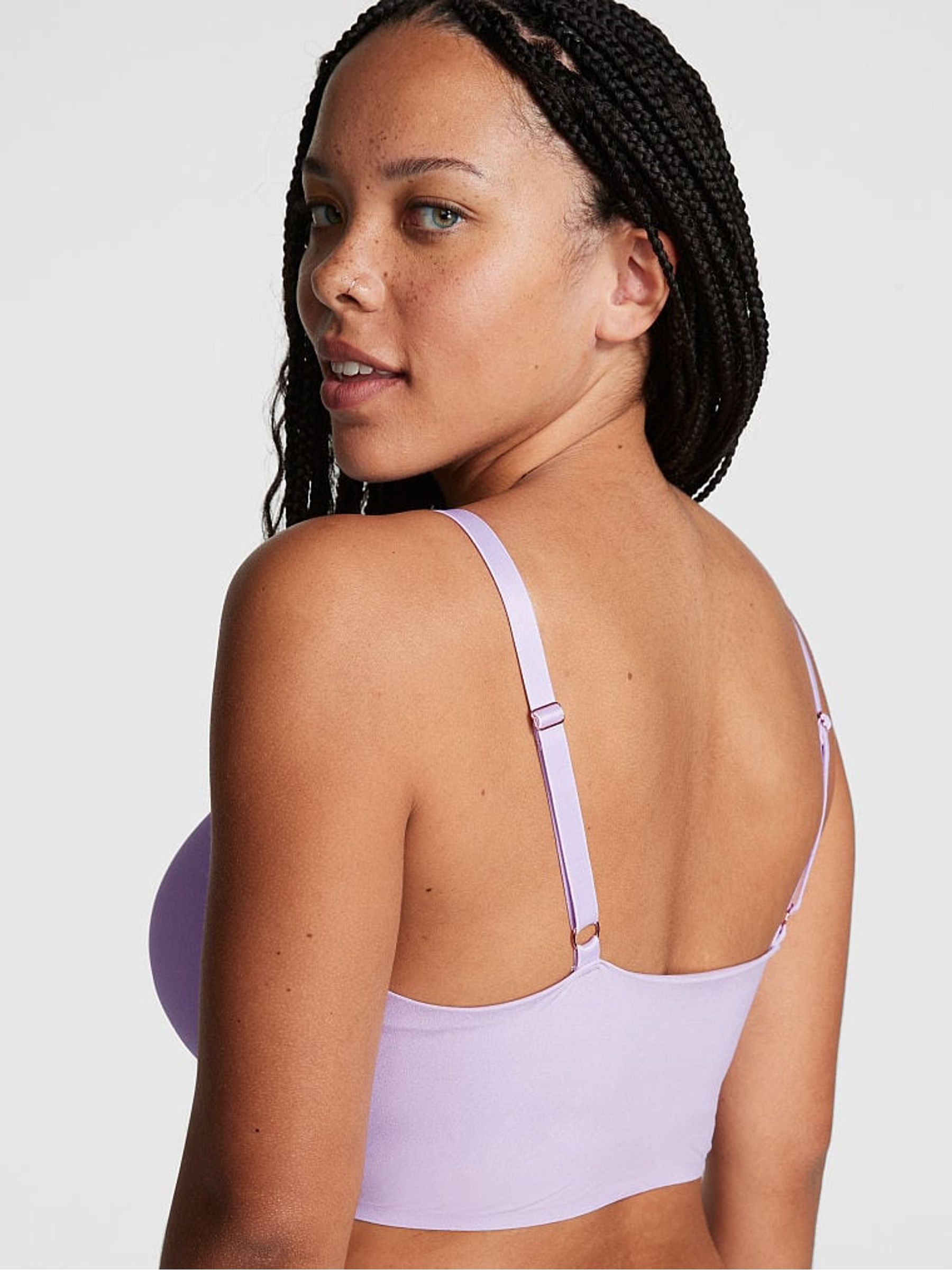 Pastel Lilac Purple Non Wired Push Up Lounge Bralette - Image 2 of 4