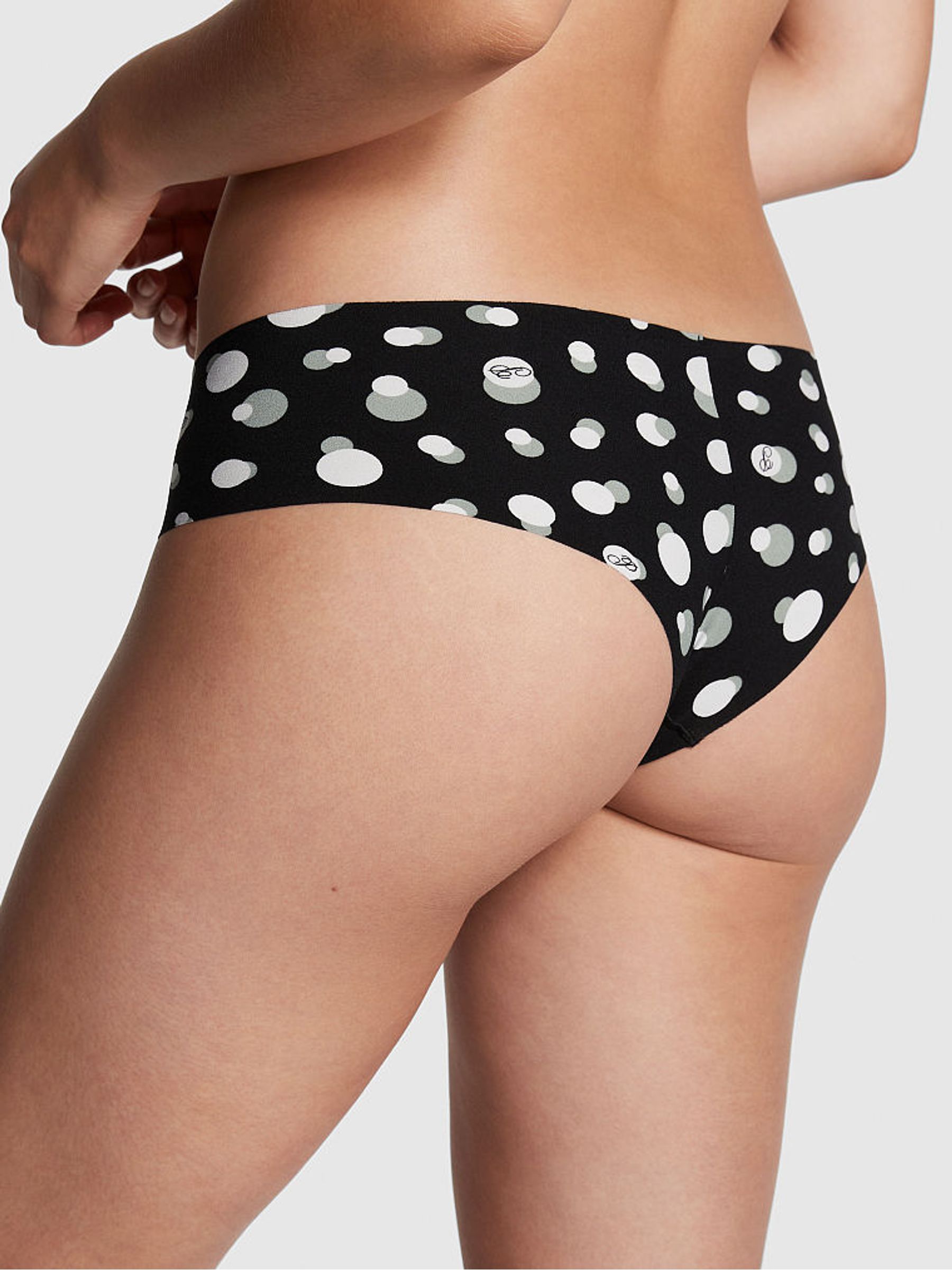 Pure Black Dot Print No Show Cheeky Knickers - Image 2 of 3