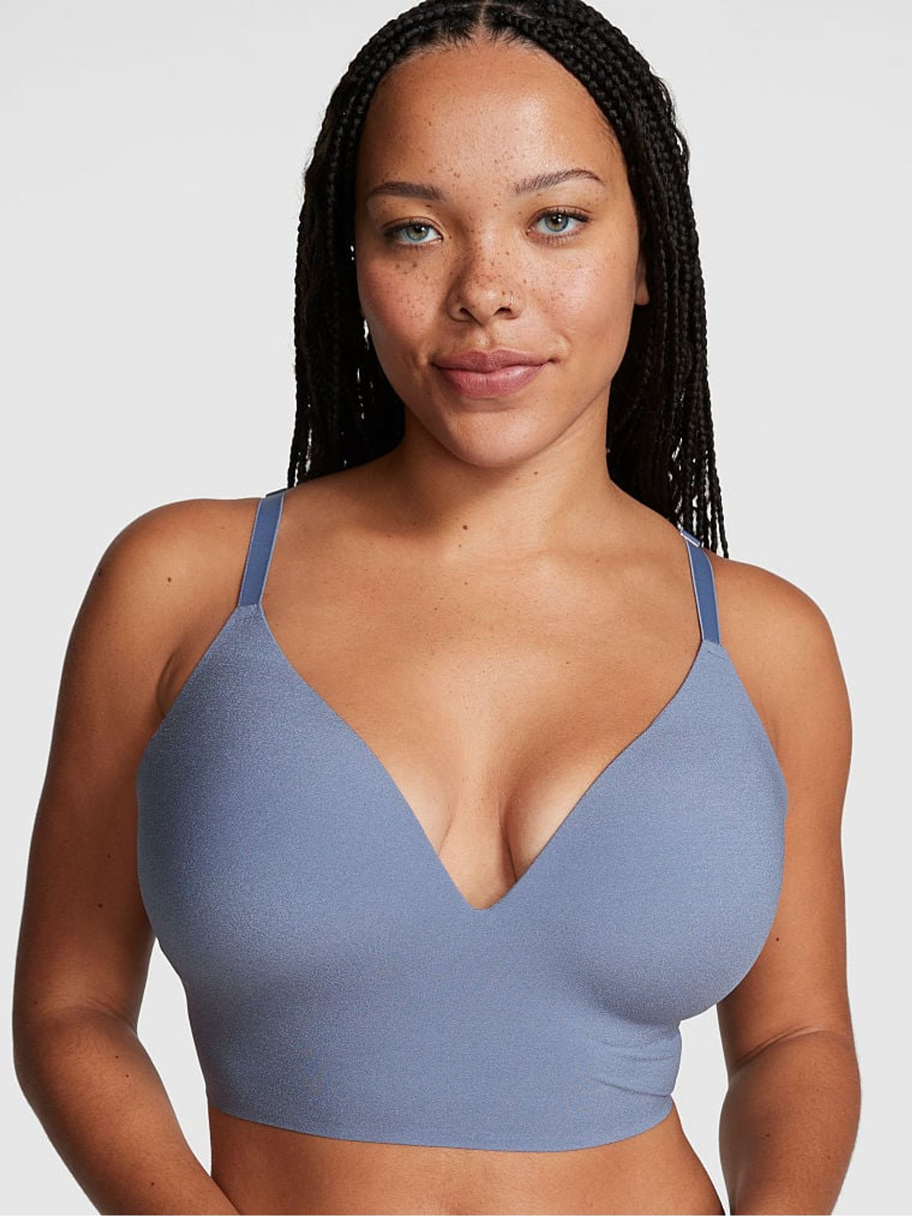 Dusty Iris Blue Non Wired Push Up Lounge Bralette - Image 1 of 4