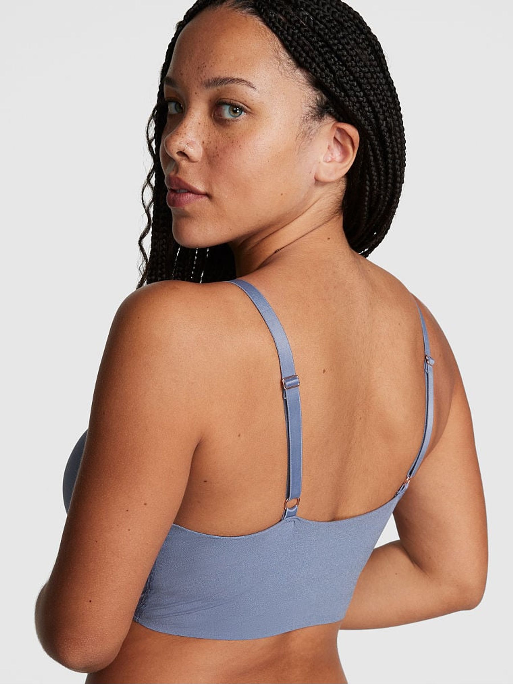 Dusty Iris Blue Non Wired Push Up Lounge Bralette - Image 2 of 4